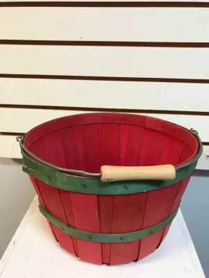Red Basket w/Green Trim