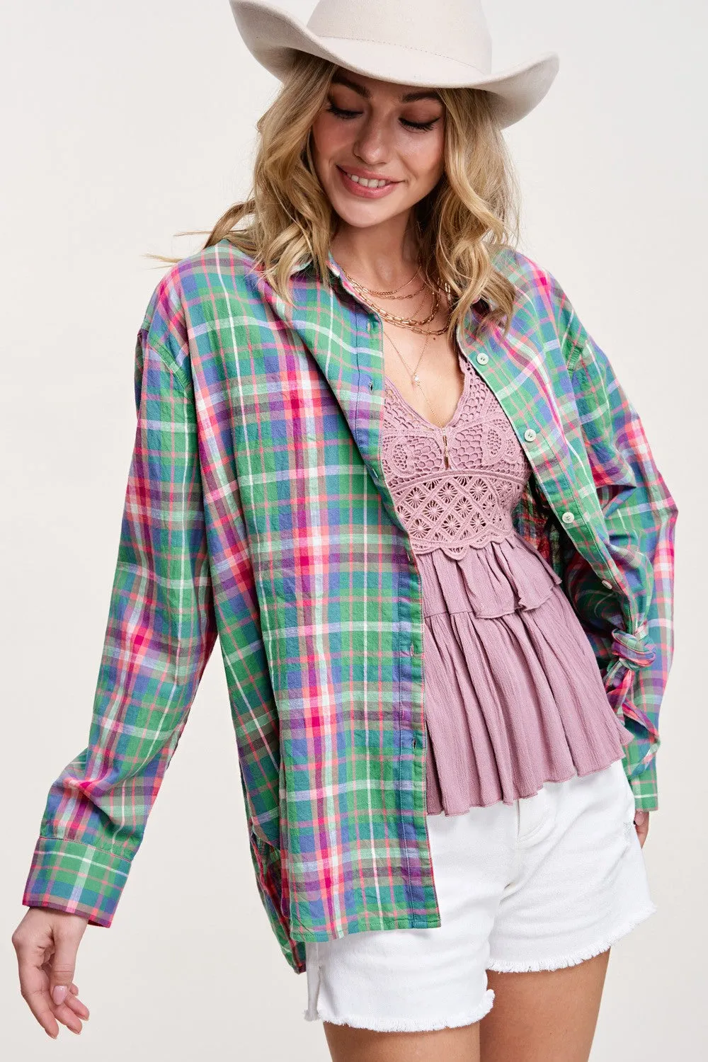 Riley Spring Plaid Button Down | Green