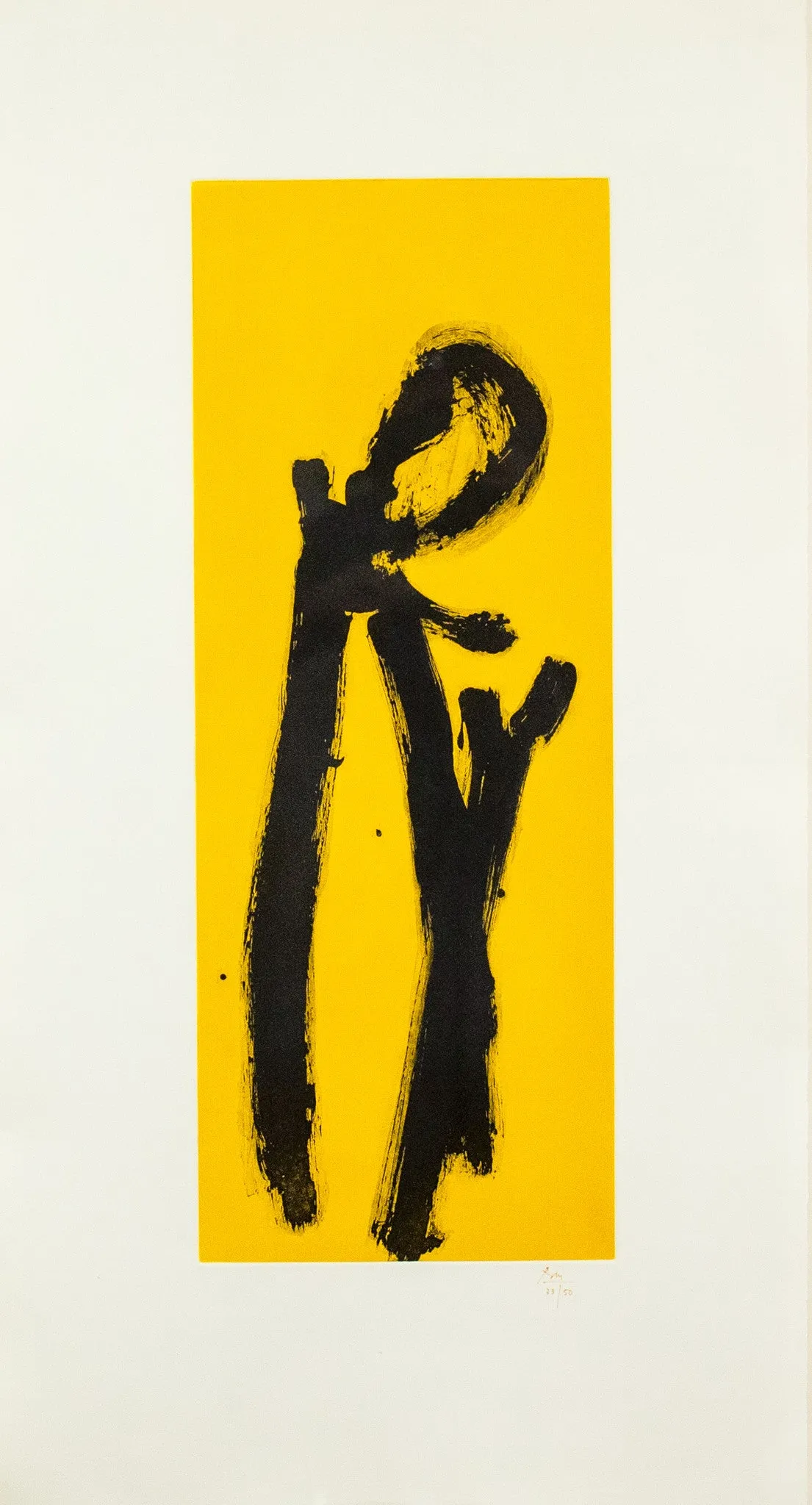 ROBERT MOTHERWELL "YELLOW CHORD" ETCHING, 1981