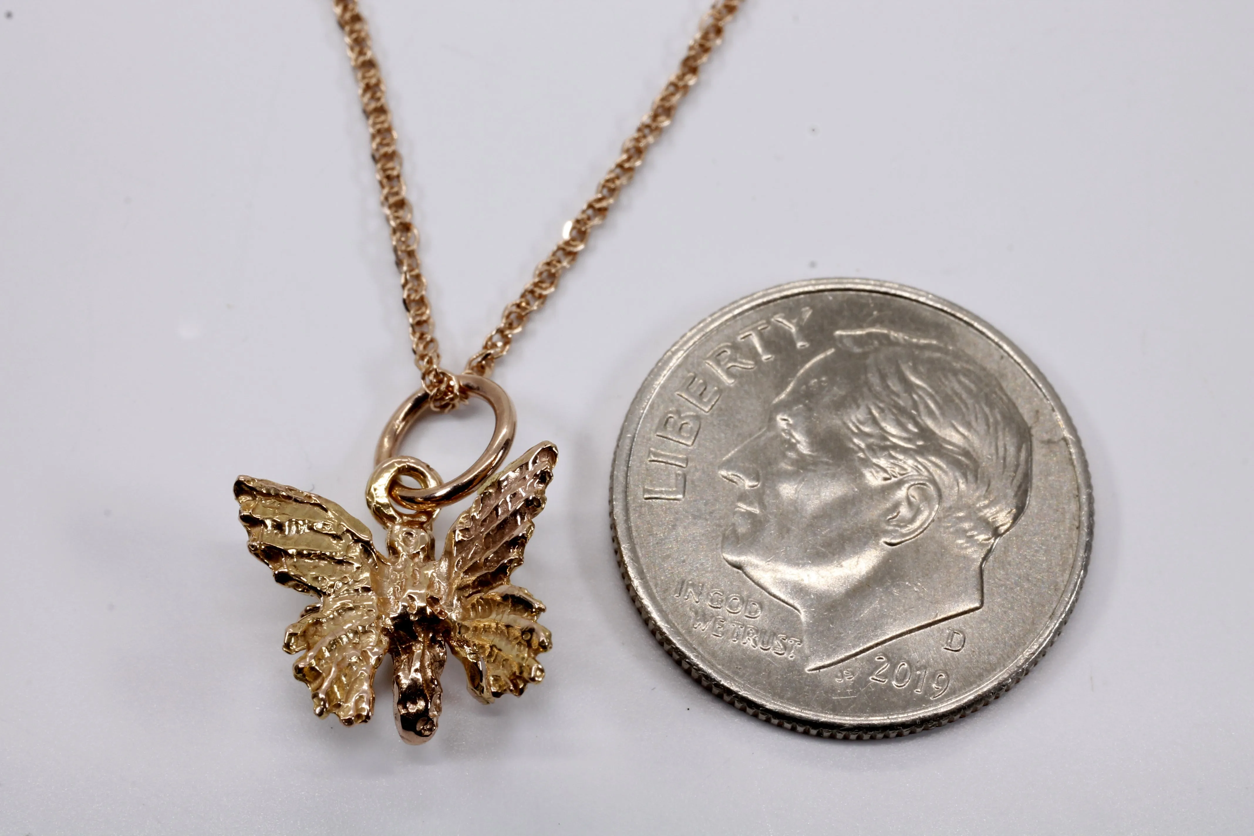 Rose Gold Butterfly Necklace and Earring Set