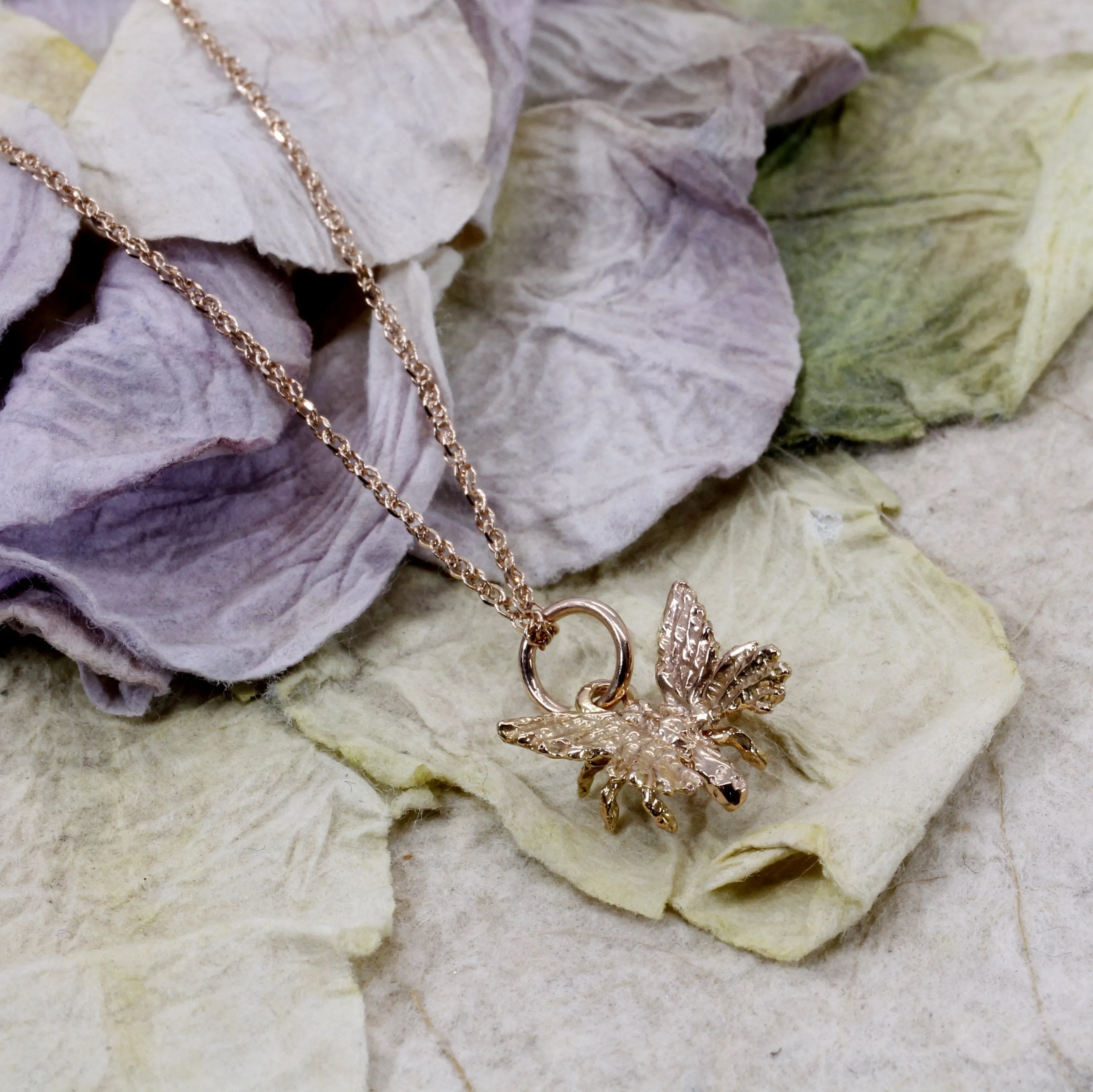 Rose Gold Butterfly Necklace and Earring Set