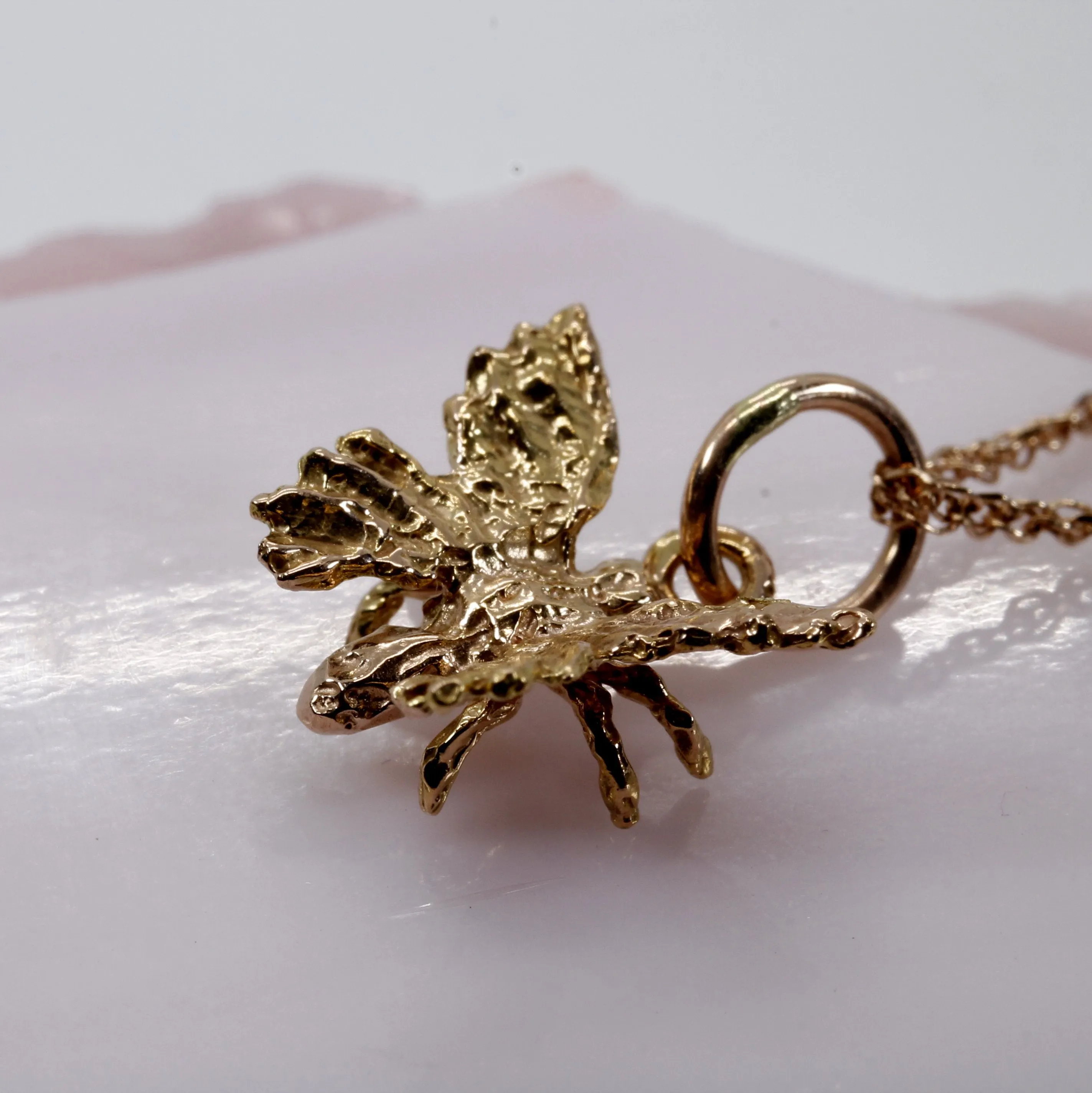 Rose Gold Butterfly Necklace and Earring Set