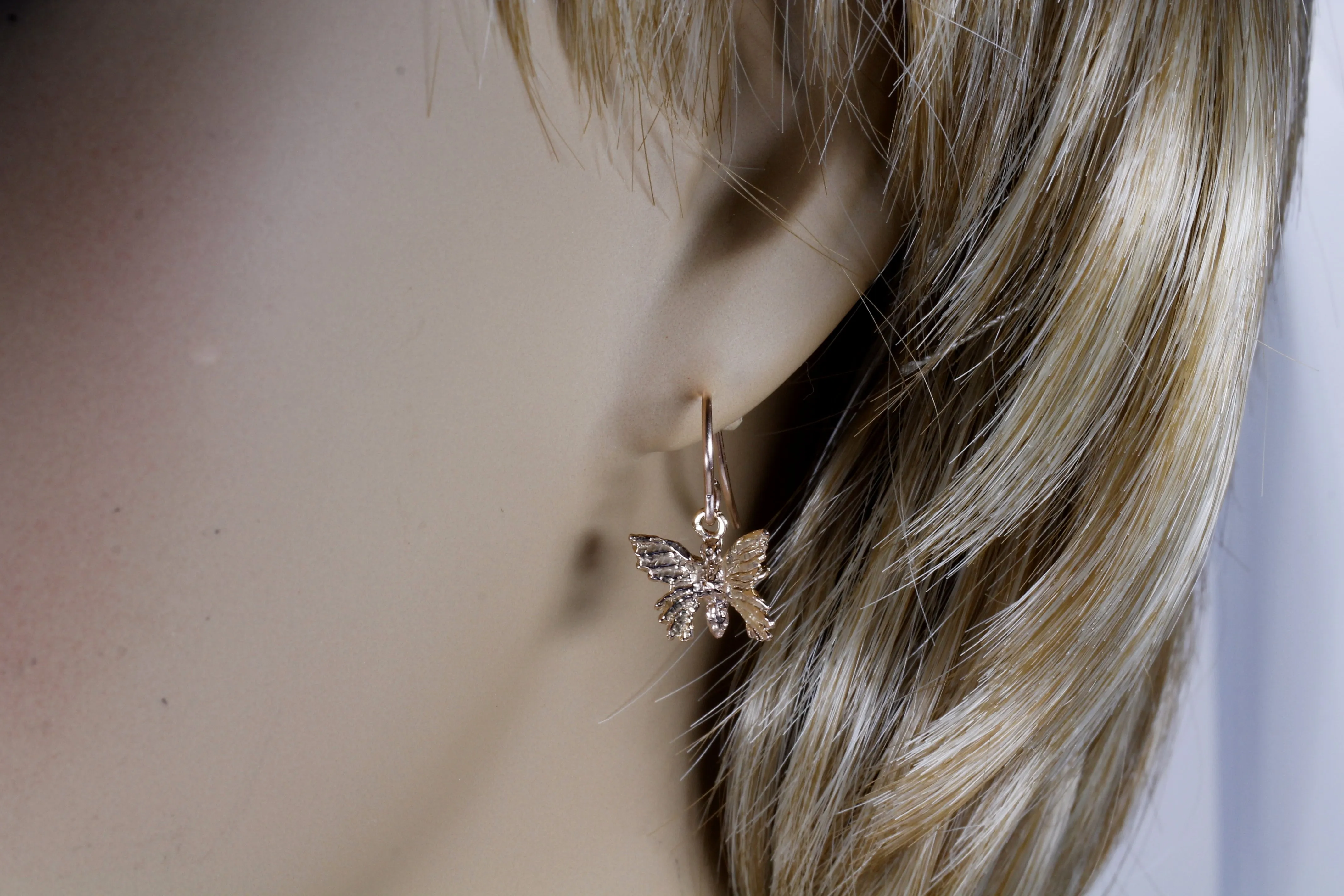 Rose Gold Butterfly Necklace and Earring Set