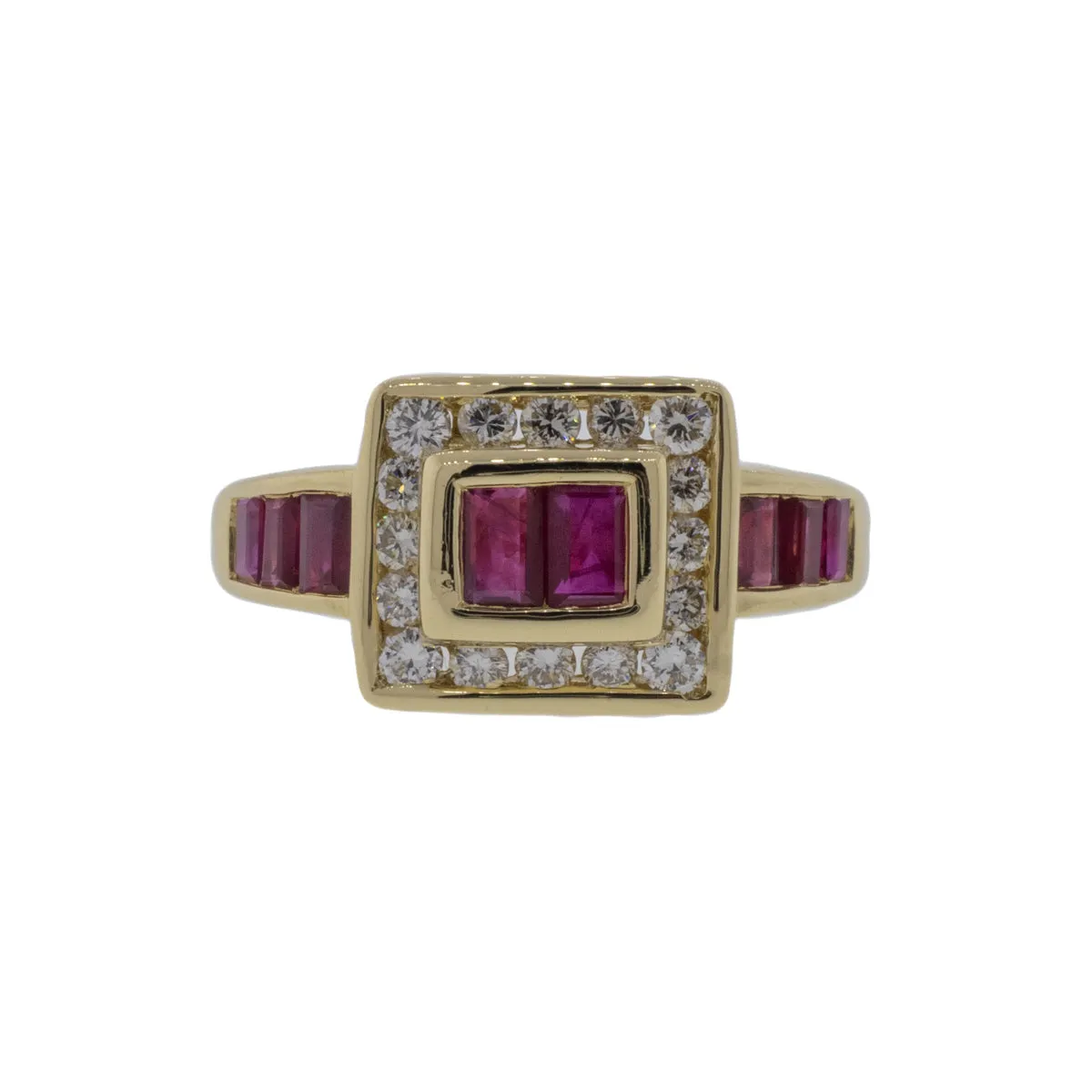Ruby and Diamond Buckle Ring