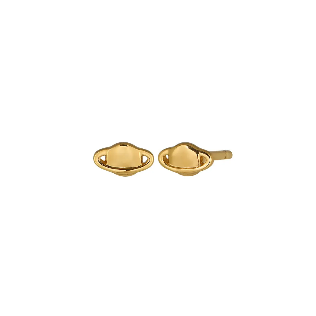 Saturn Stud Earrings in Gold