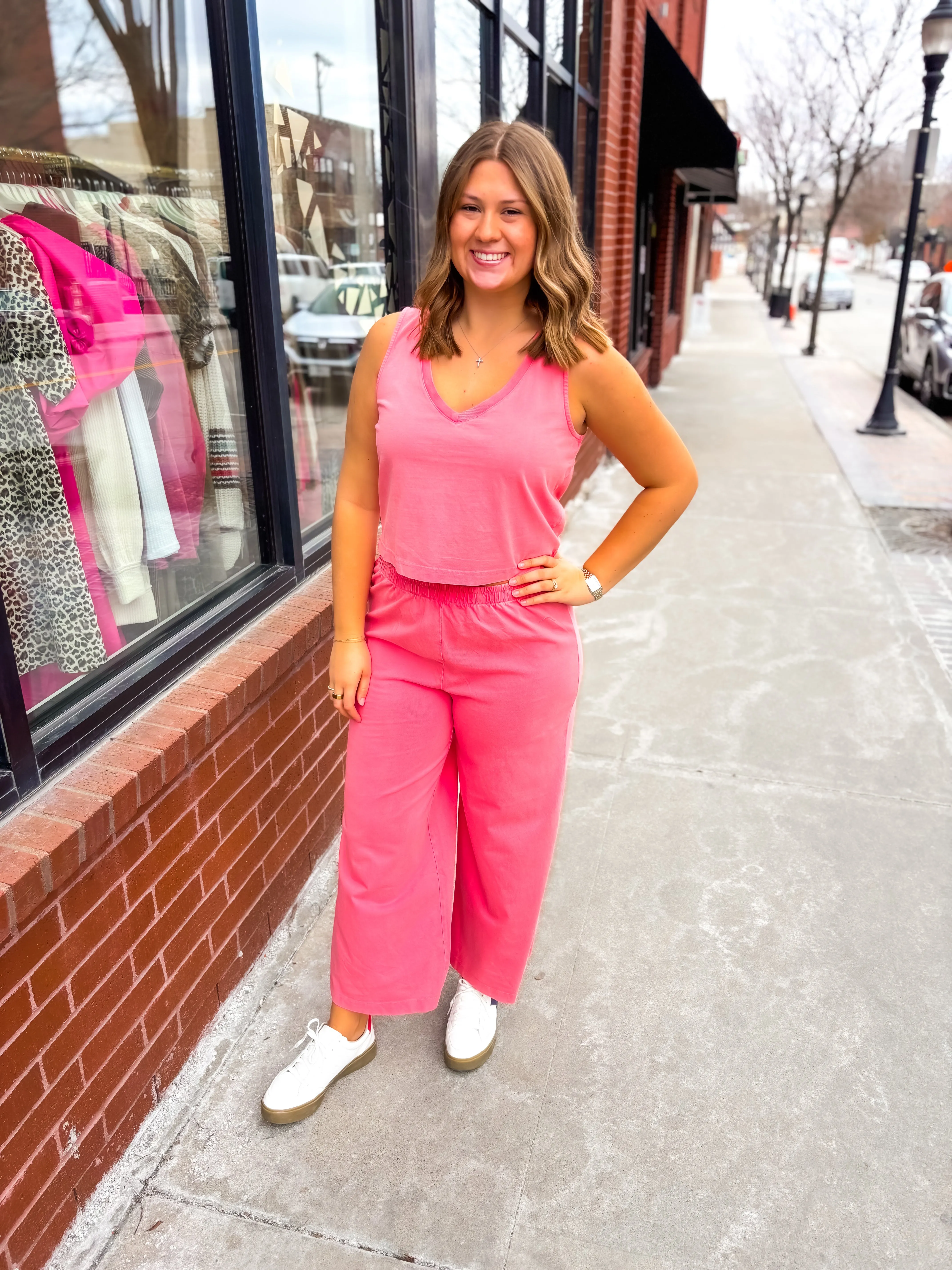 Scout Jersey Flare Pant - Sunset Pink