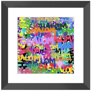Shalom Multicolor Graffiti Style, Black Frame