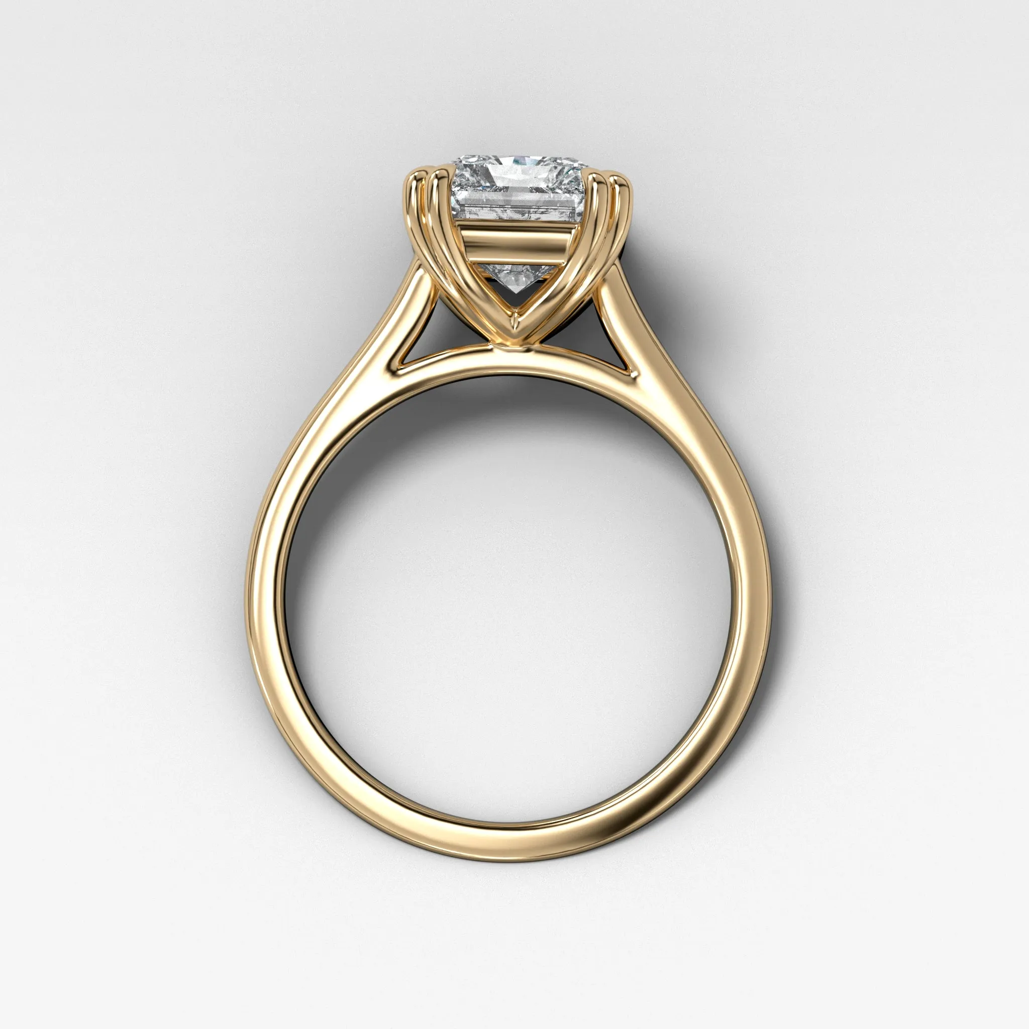 Signature Cathedral Solitaire Engagement Ring With Elongated Radiant Cut Diamond