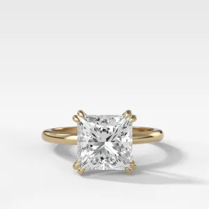 Signature Cathedral Solitaire Engagement Ring With Princess Cut Diamond
