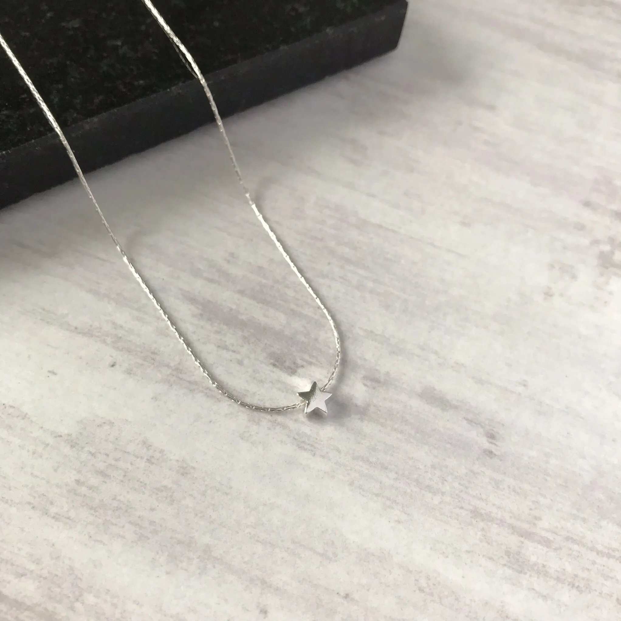 Silver Mini Star Bead Necklace