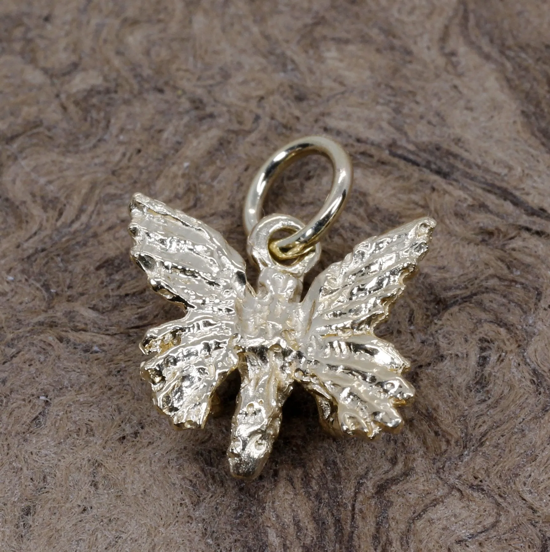 Small 3-D Butterfly Charm made in 14kt gold