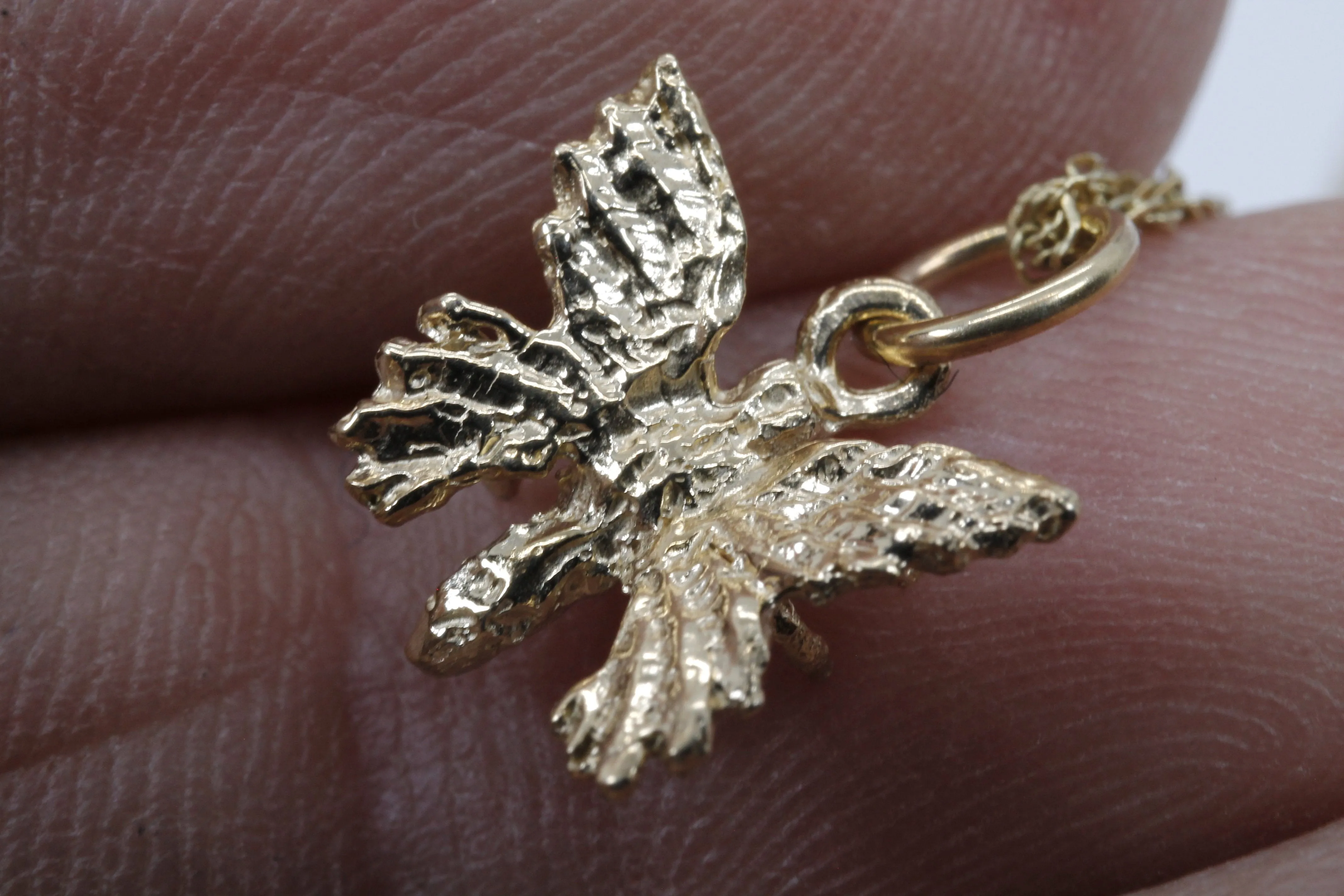 Small 3-D Butterfly Necklace made in 14kt gold