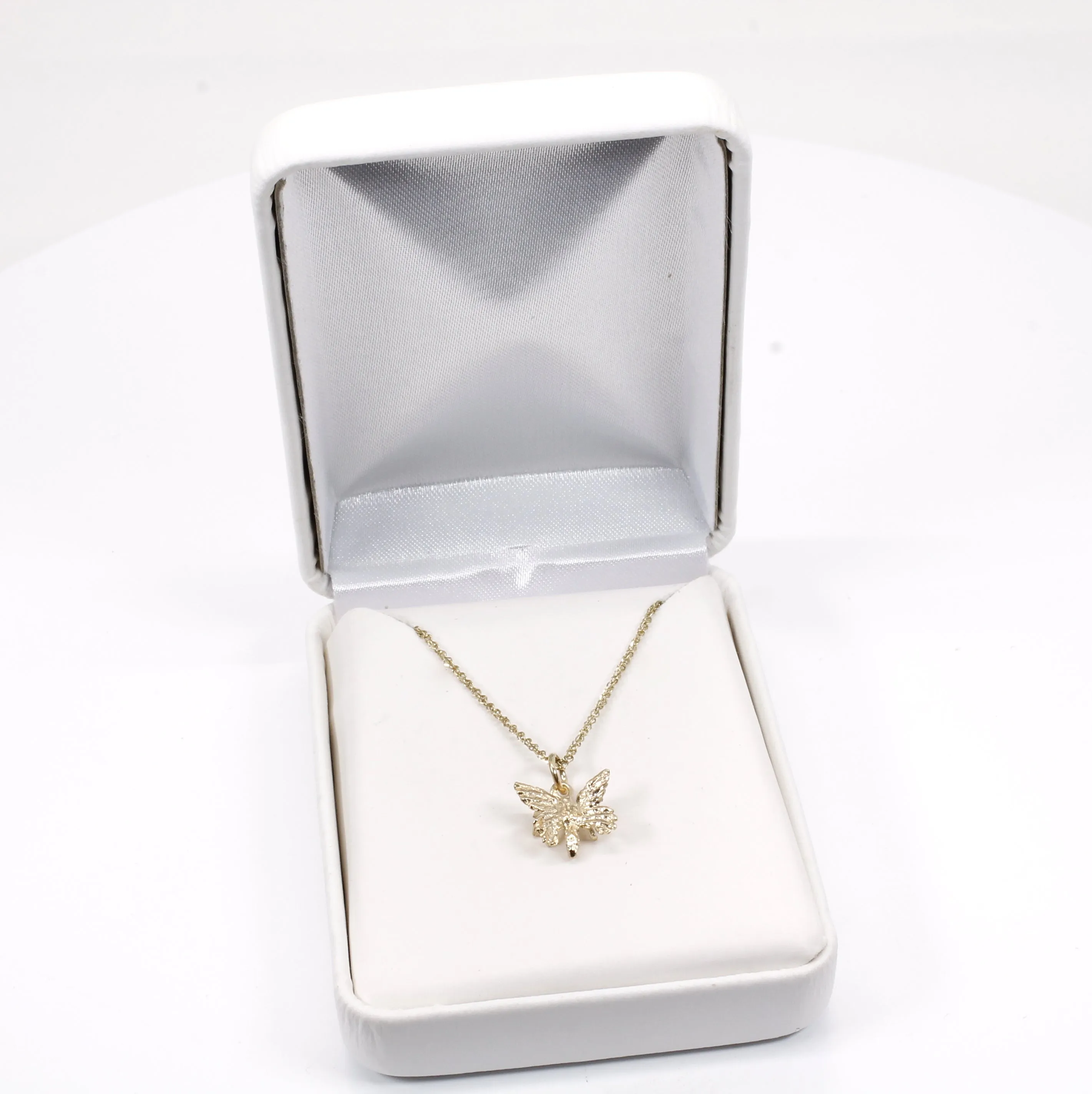 Small 3-D Butterfly Necklace made in 14kt gold