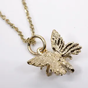 Small 3-D Butterfly Necklace made in 14kt gold