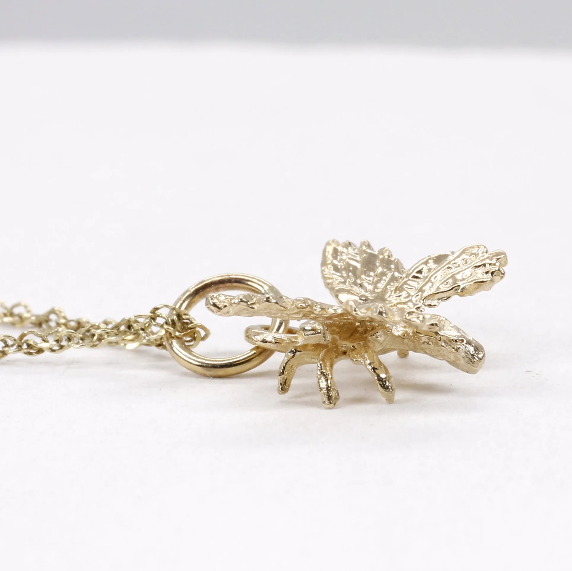 Small 3-D Butterfly Necklace made in 14kt gold