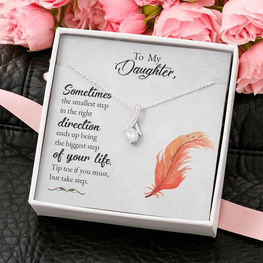 Small steps to the right direction-Alluring Beauty Solitaire Necklace for Daughter