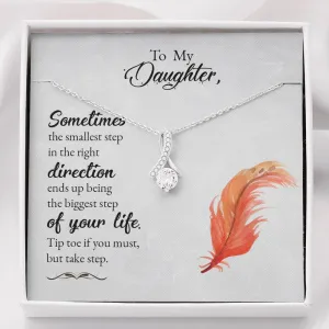 Small steps to the right direction-Alluring Beauty Solitaire Necklace for Daughter