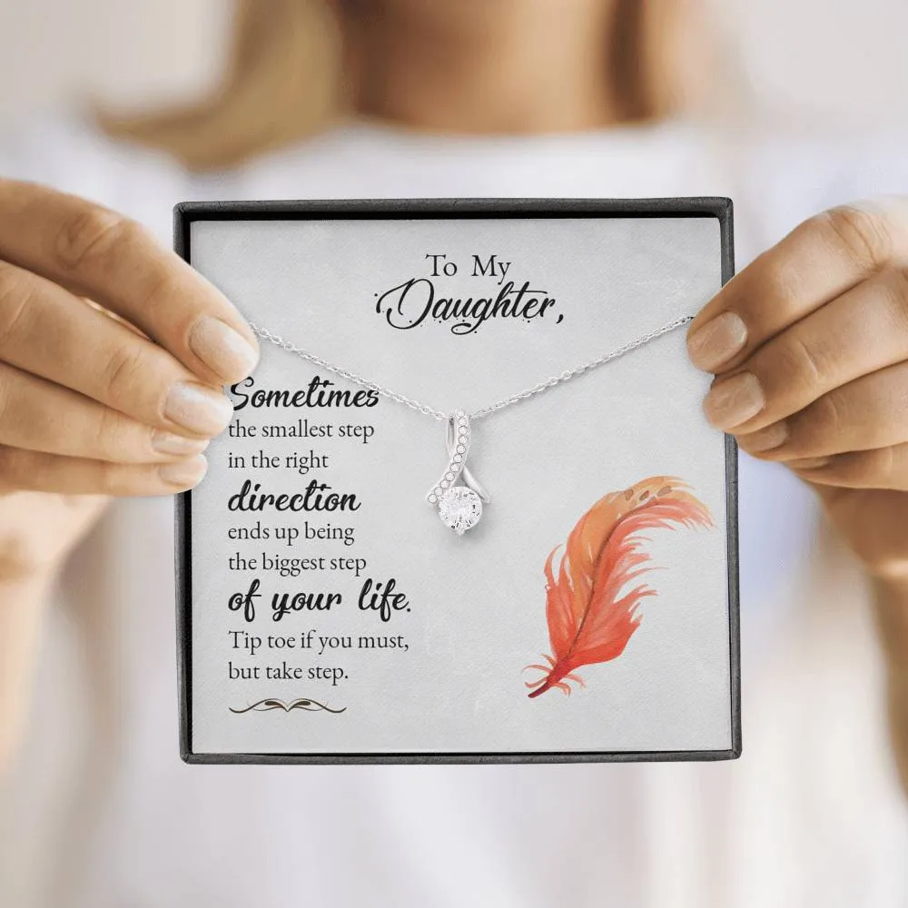 Small steps to the right direction-Alluring Beauty Solitaire Necklace for Daughter