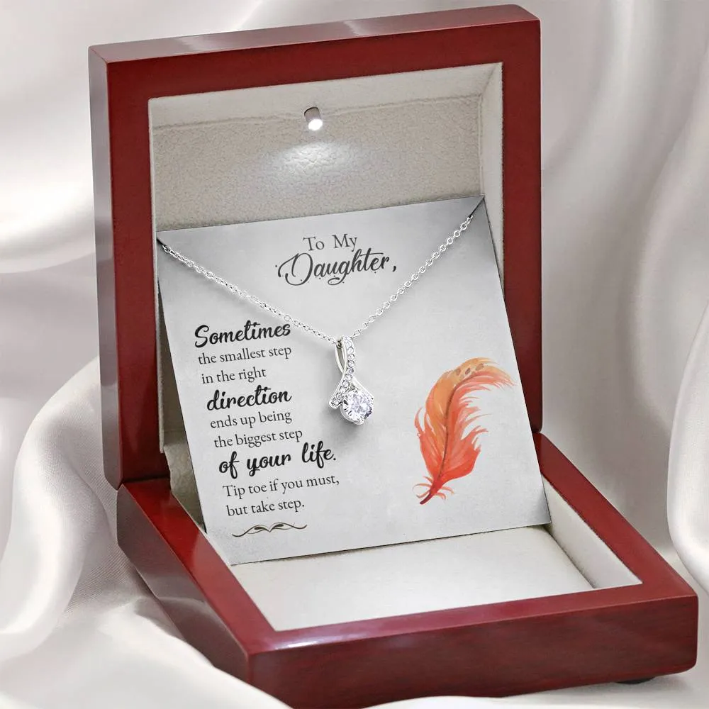 Small steps to the right direction-Alluring Beauty Solitaire Necklace for Daughter