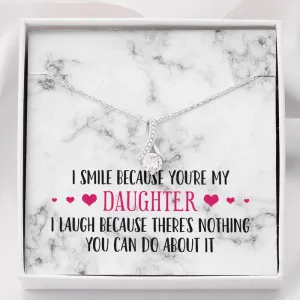 Smile Daughter Ribbon Drop Pendant Necklace