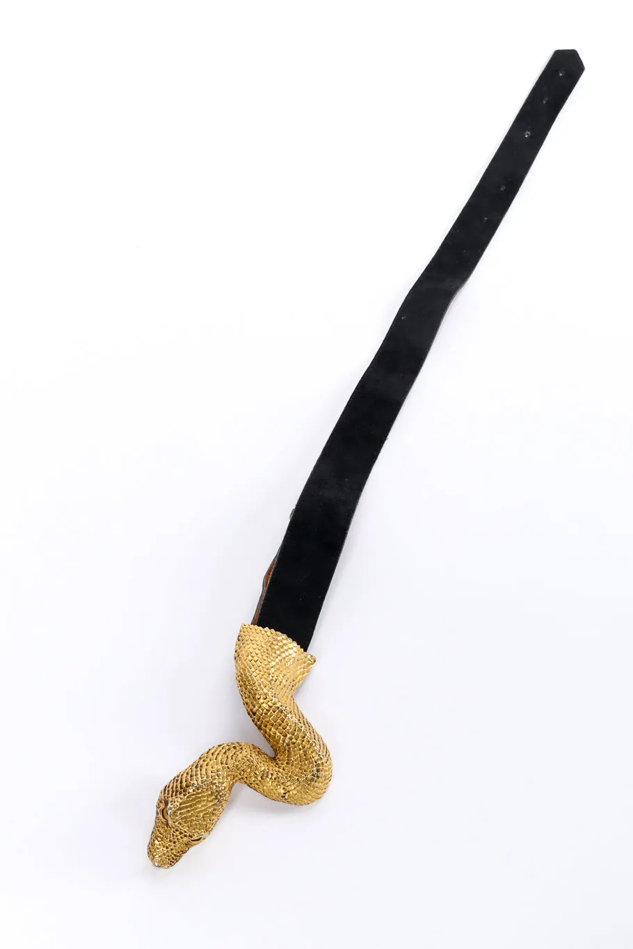 Snake Buckle Suede Belt