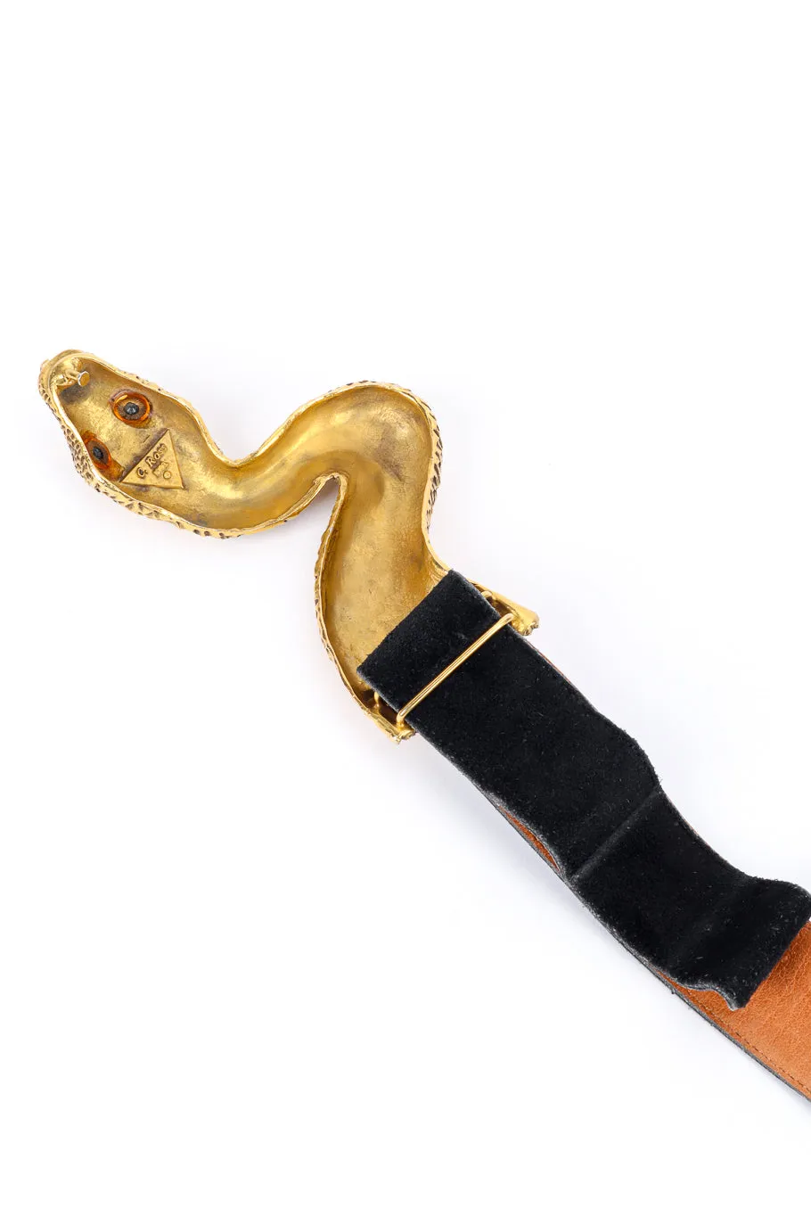 Snake Buckle Suede Belt