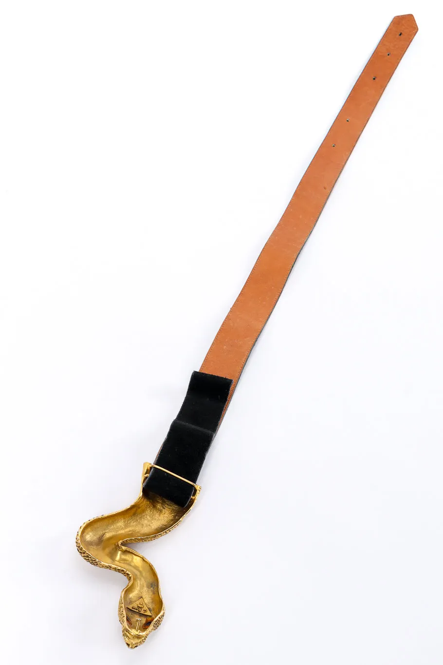 Snake Buckle Suede Belt