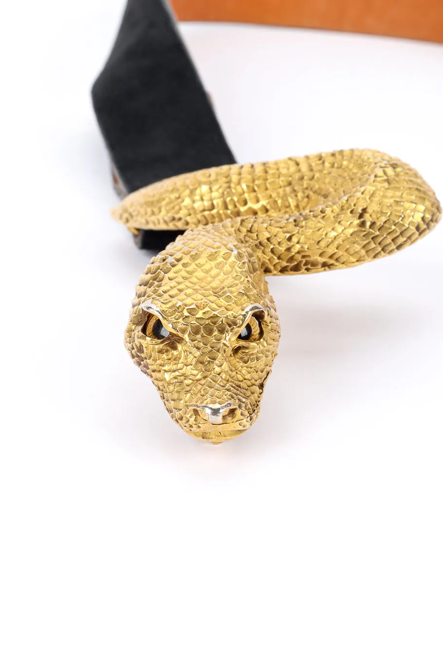 Snake Buckle Suede Belt