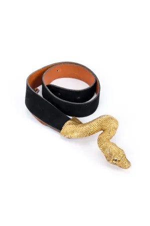 Snake Buckle Suede Belt