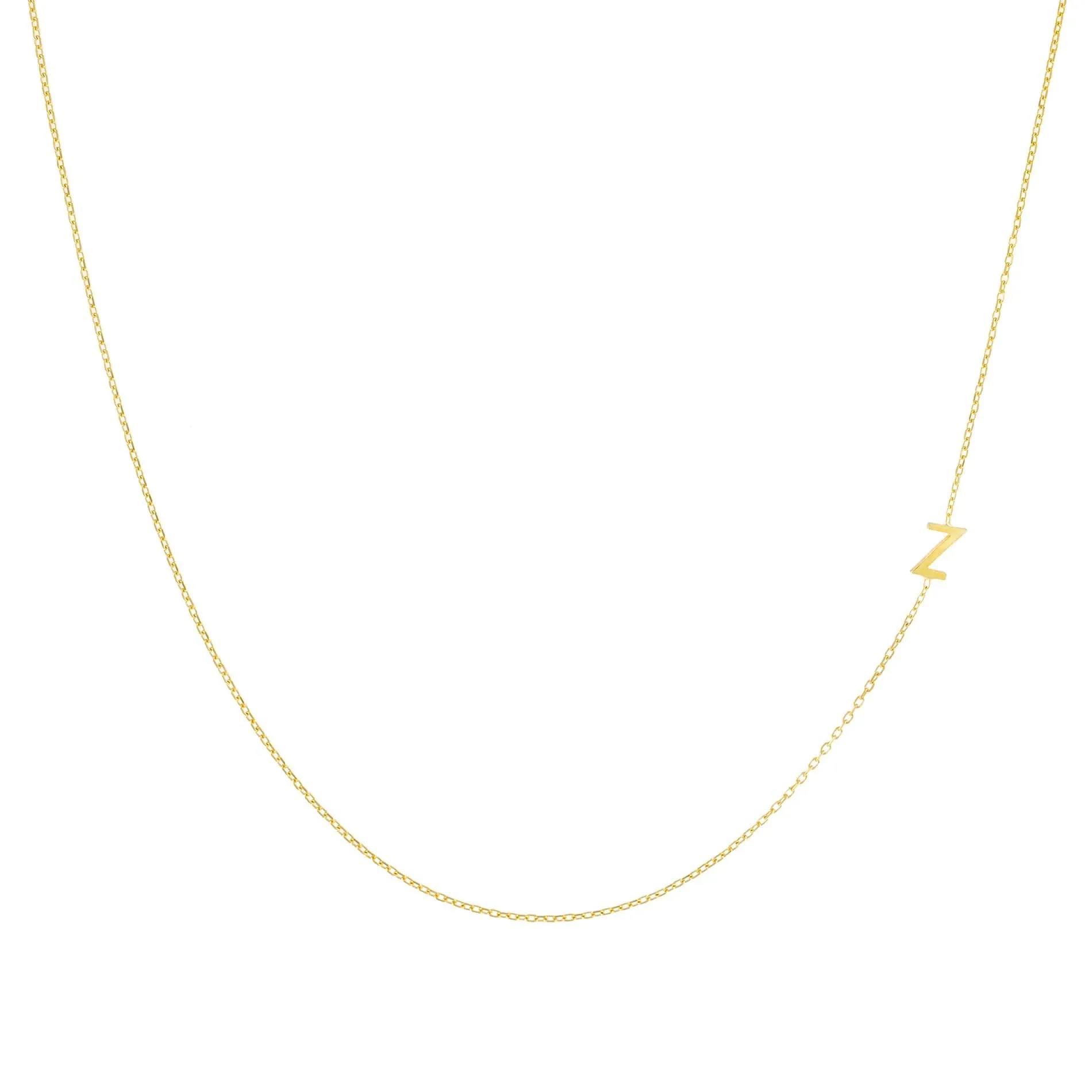 Solid Sideways Initial Necklace