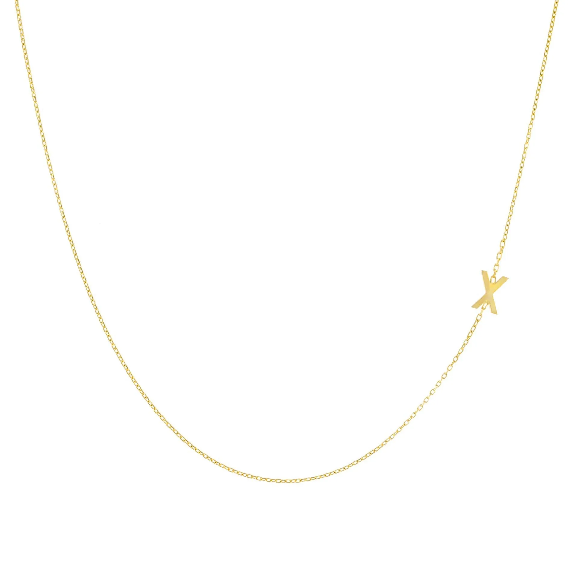 Solid Sideways Initial Necklace