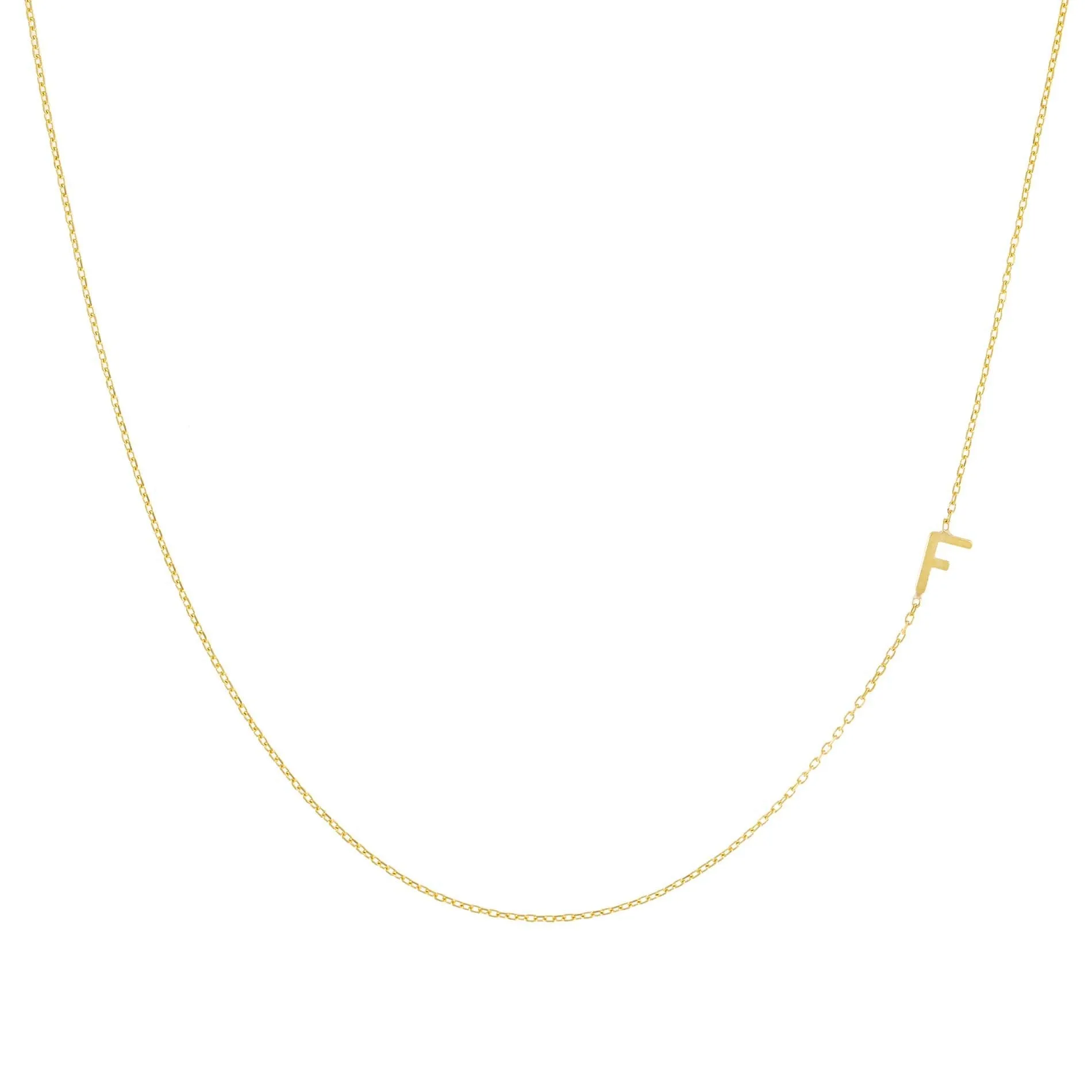 Solid Sideways Initial Necklace