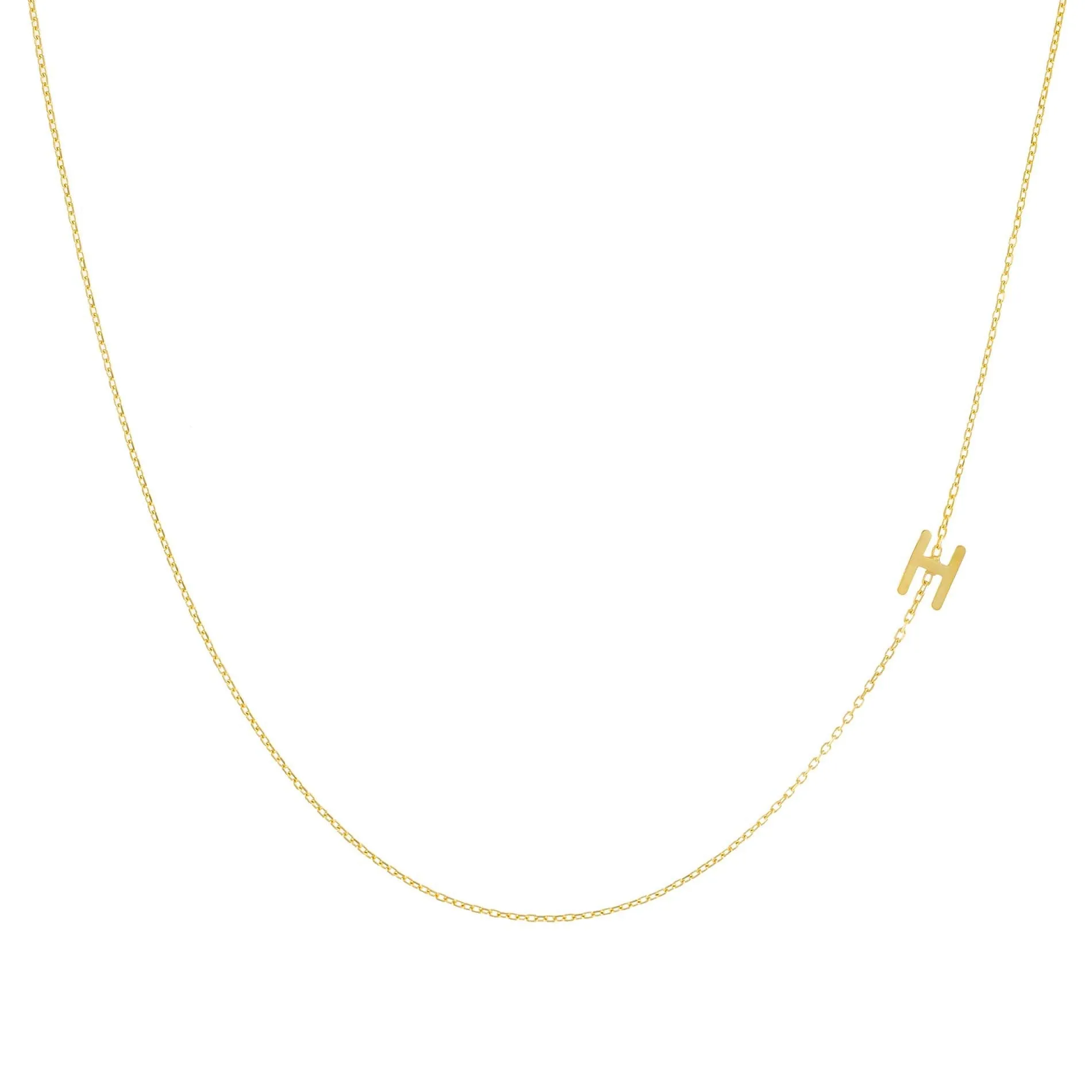 Solid Sideways Initial Necklace