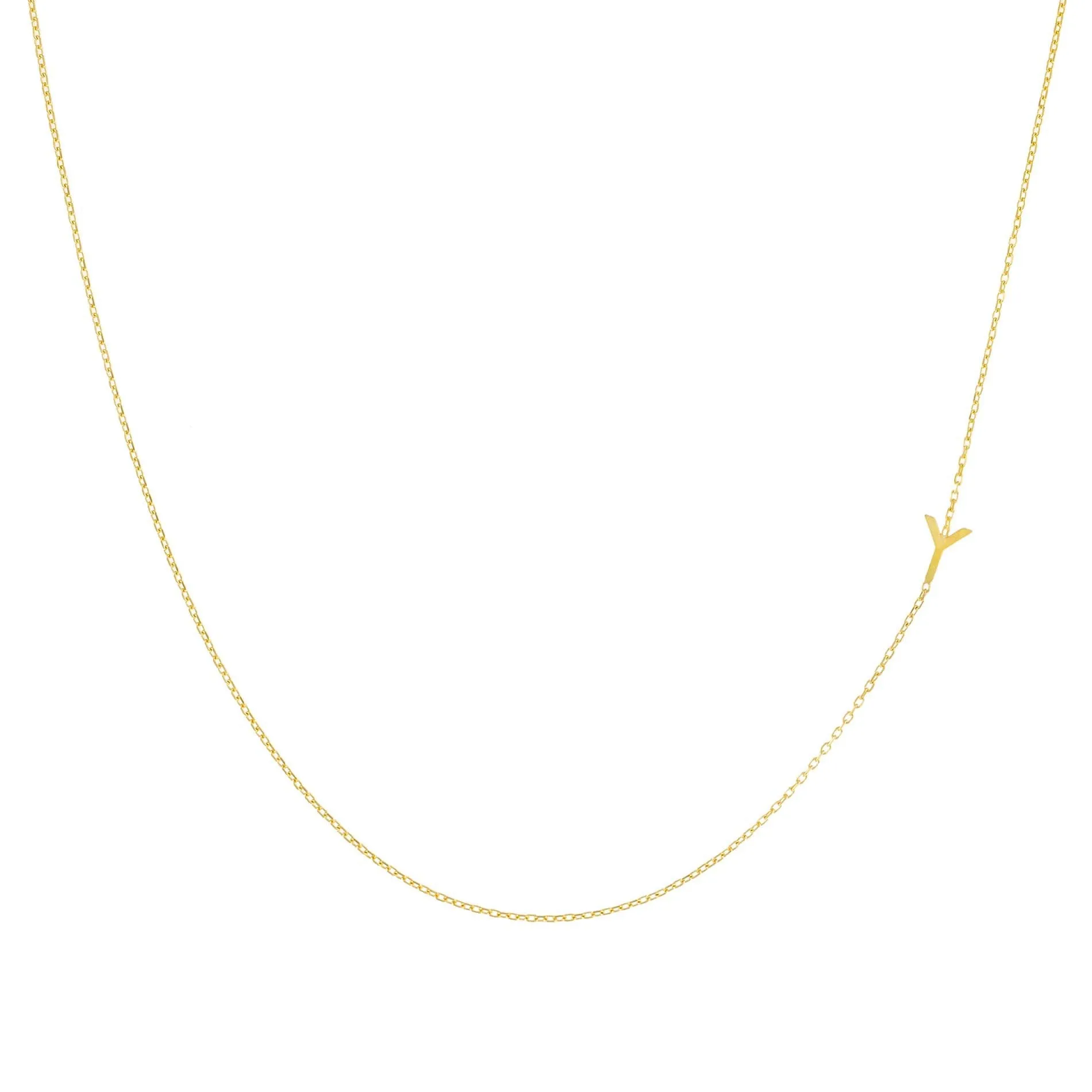 Solid Sideways Initial Necklace