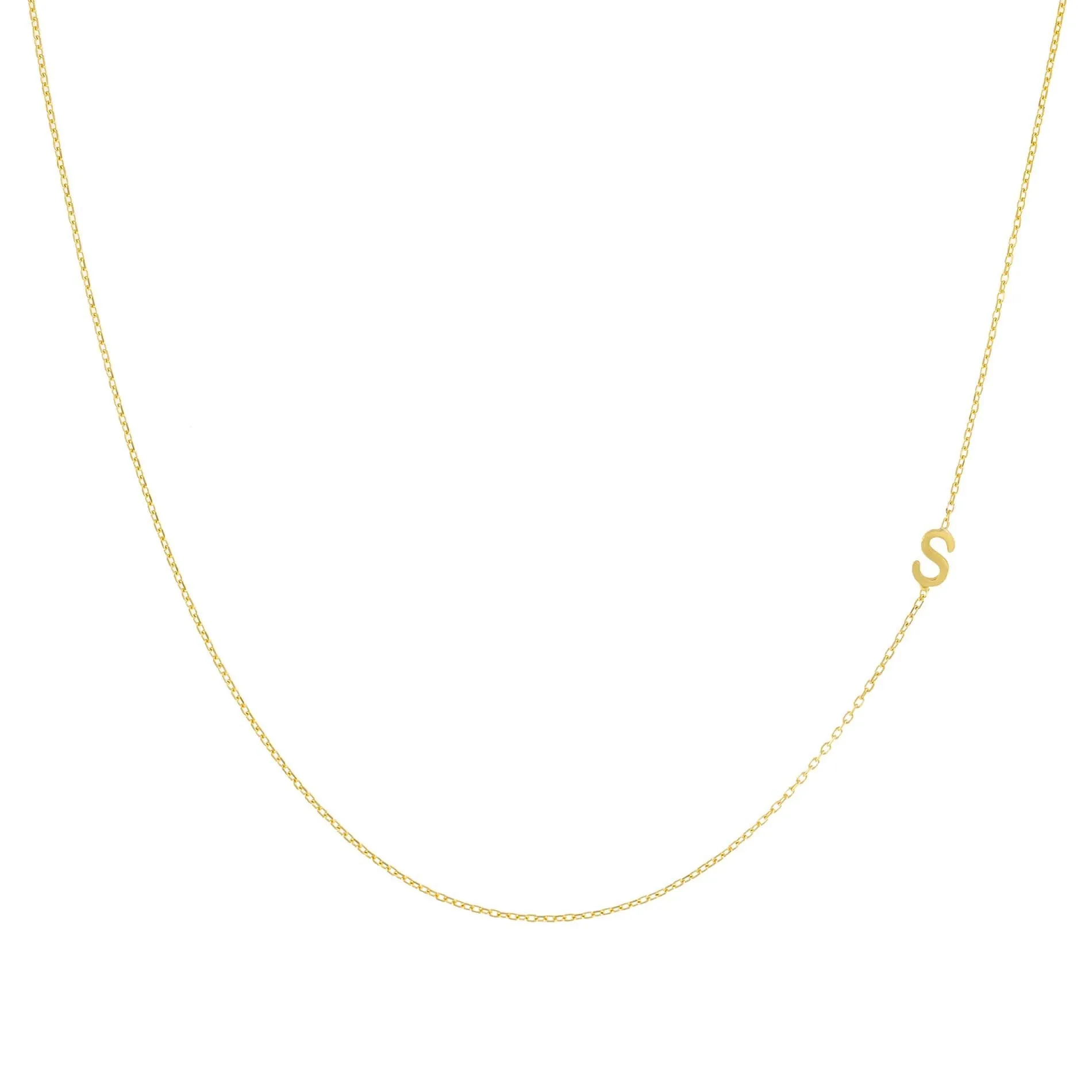 Solid Sideways Initial Necklace