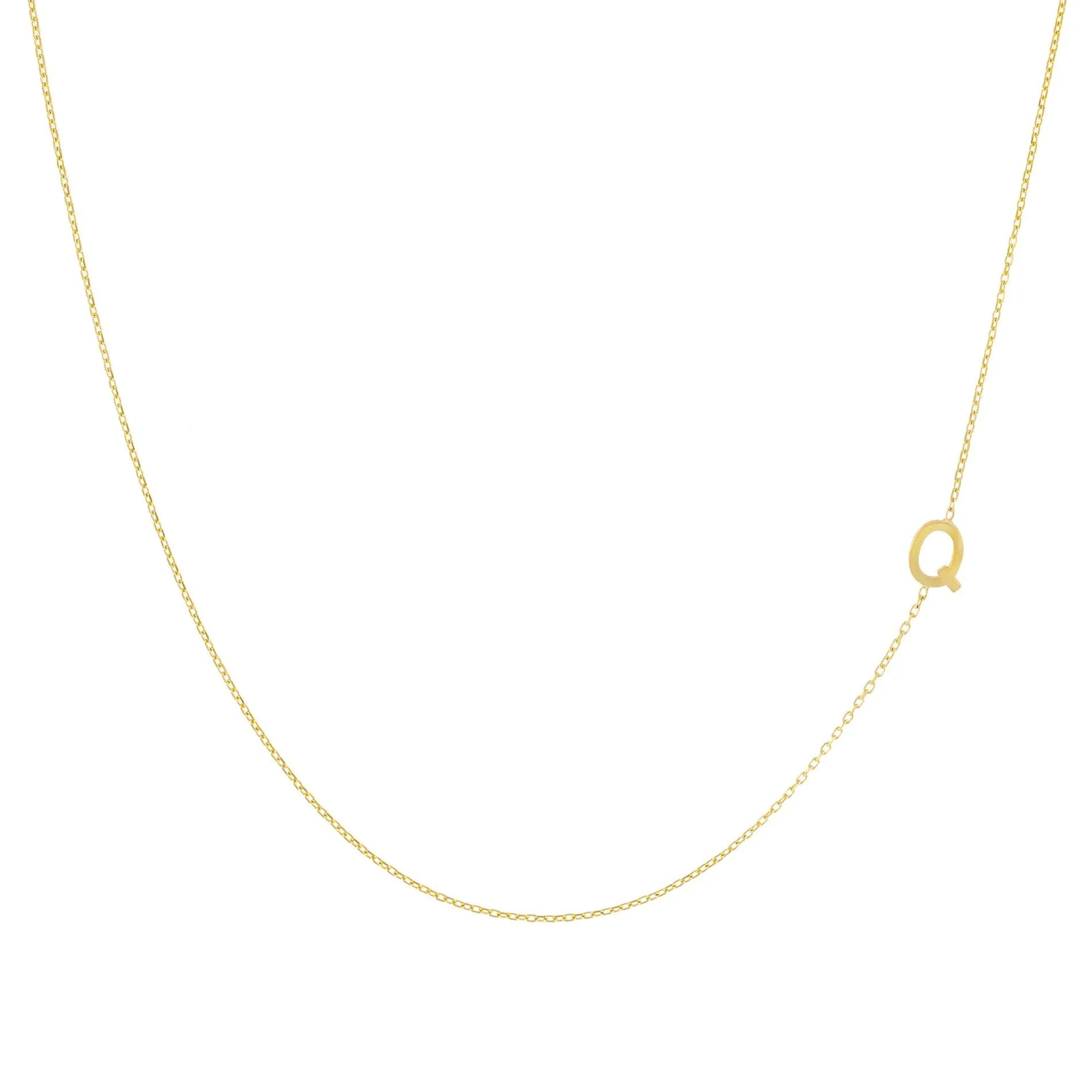 Solid Sideways Initial Necklace
