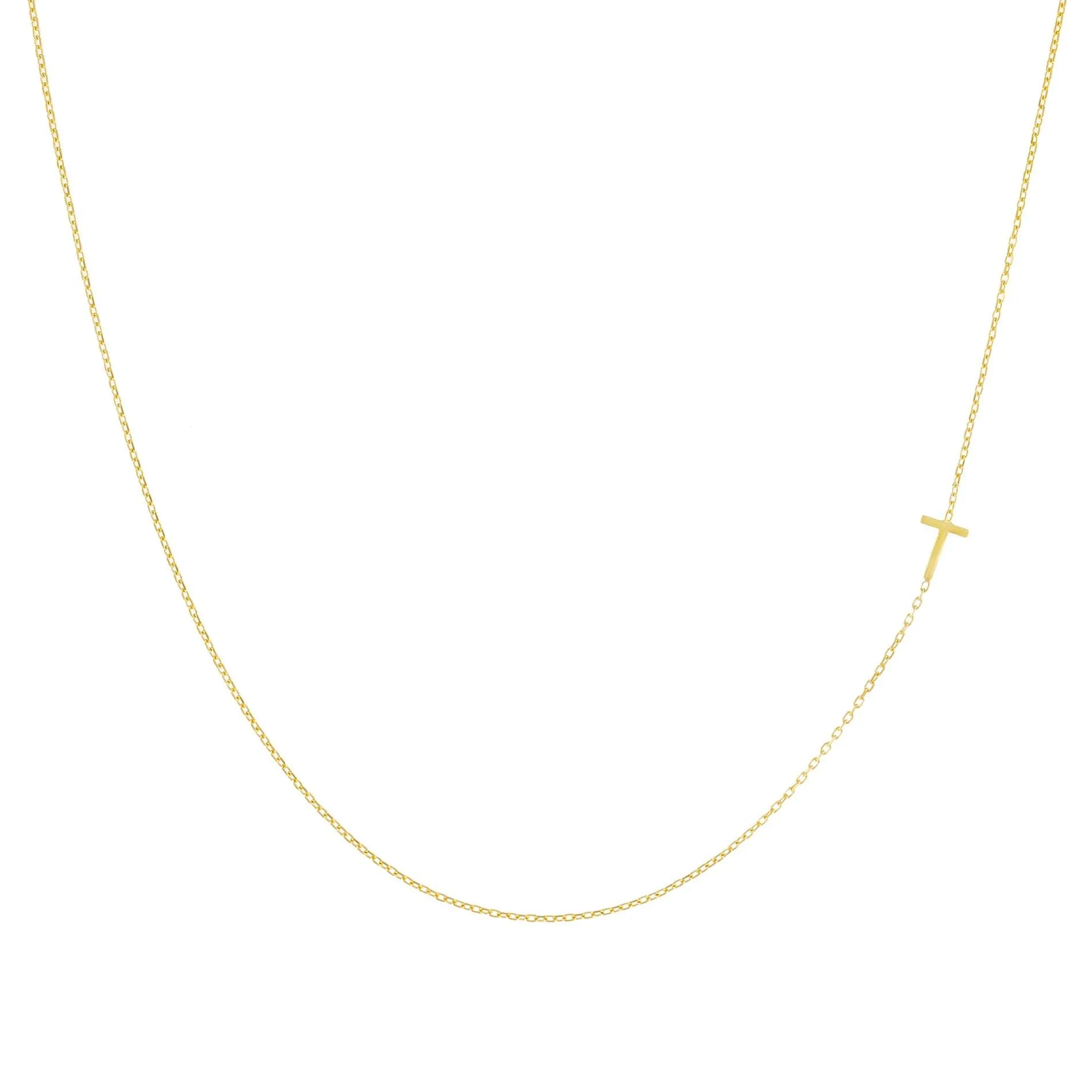 Solid Sideways Initial Necklace
