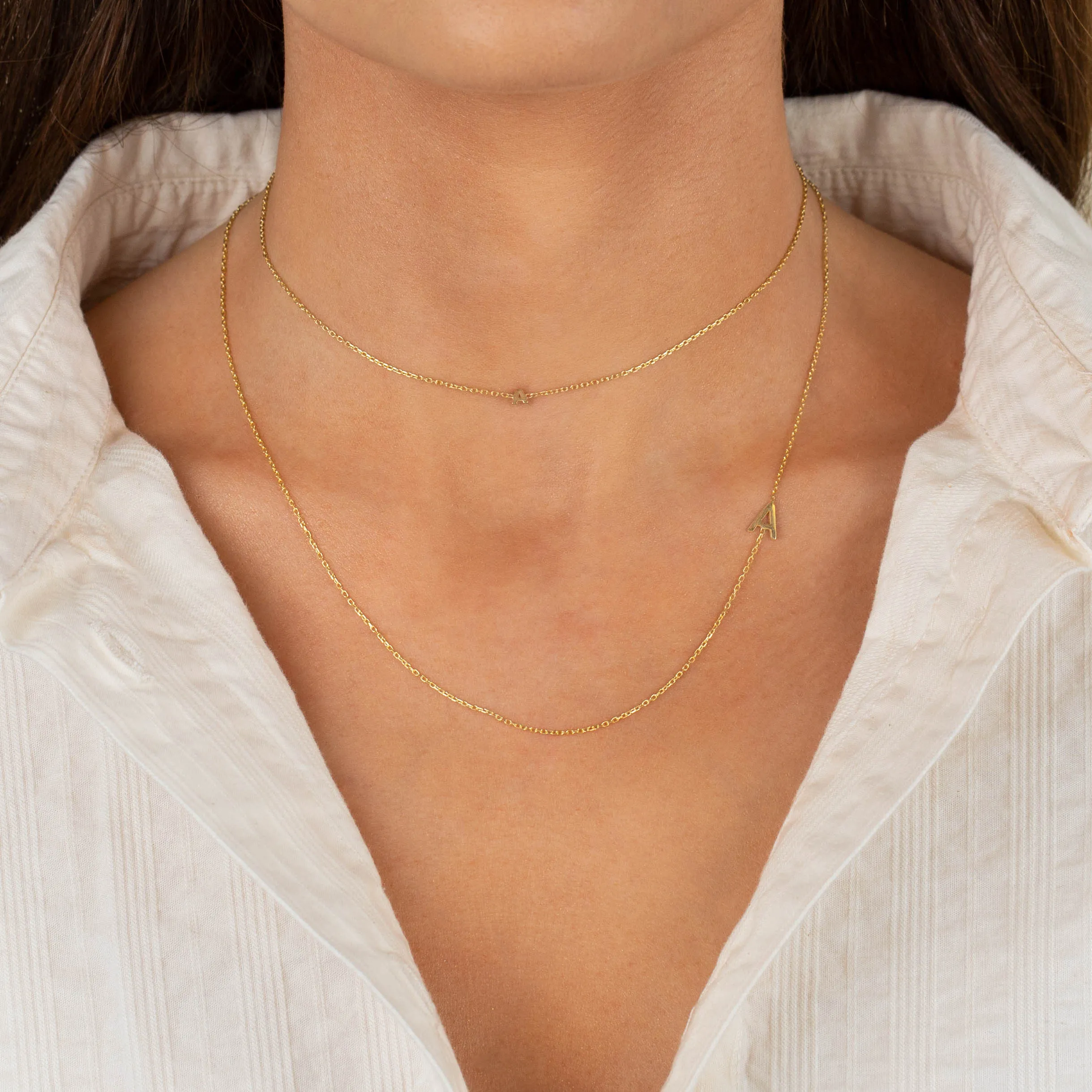 Solid Sideways Initial Necklace