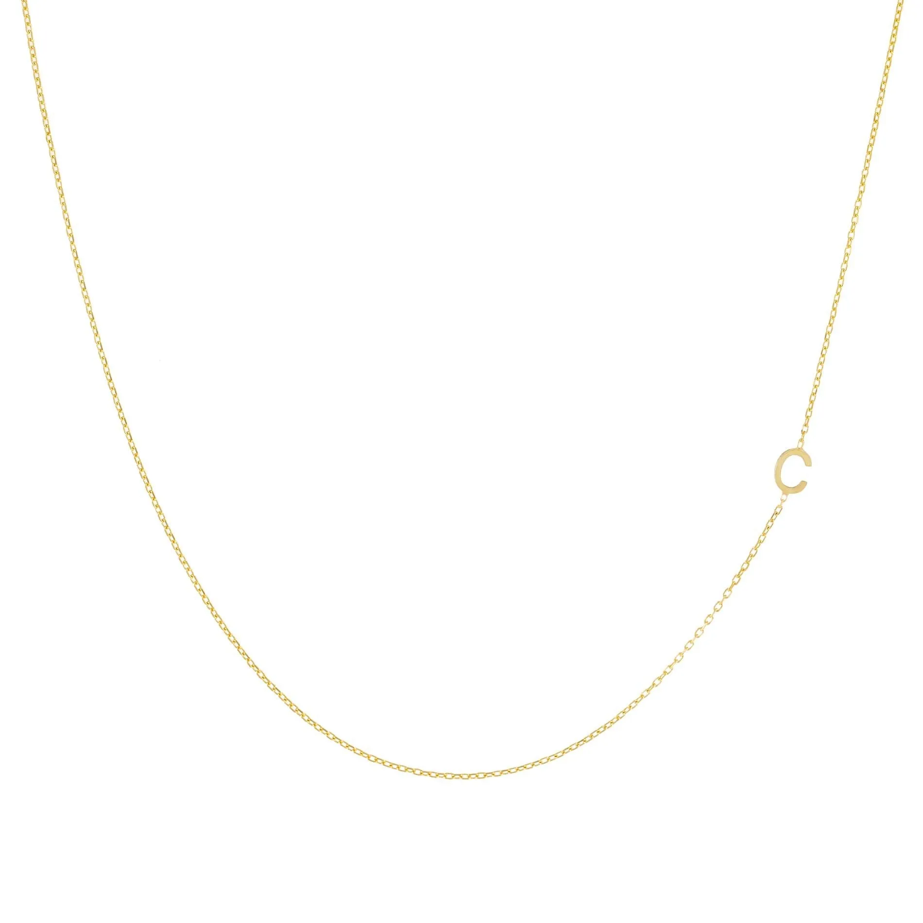 Solid Sideways Initial Necklace