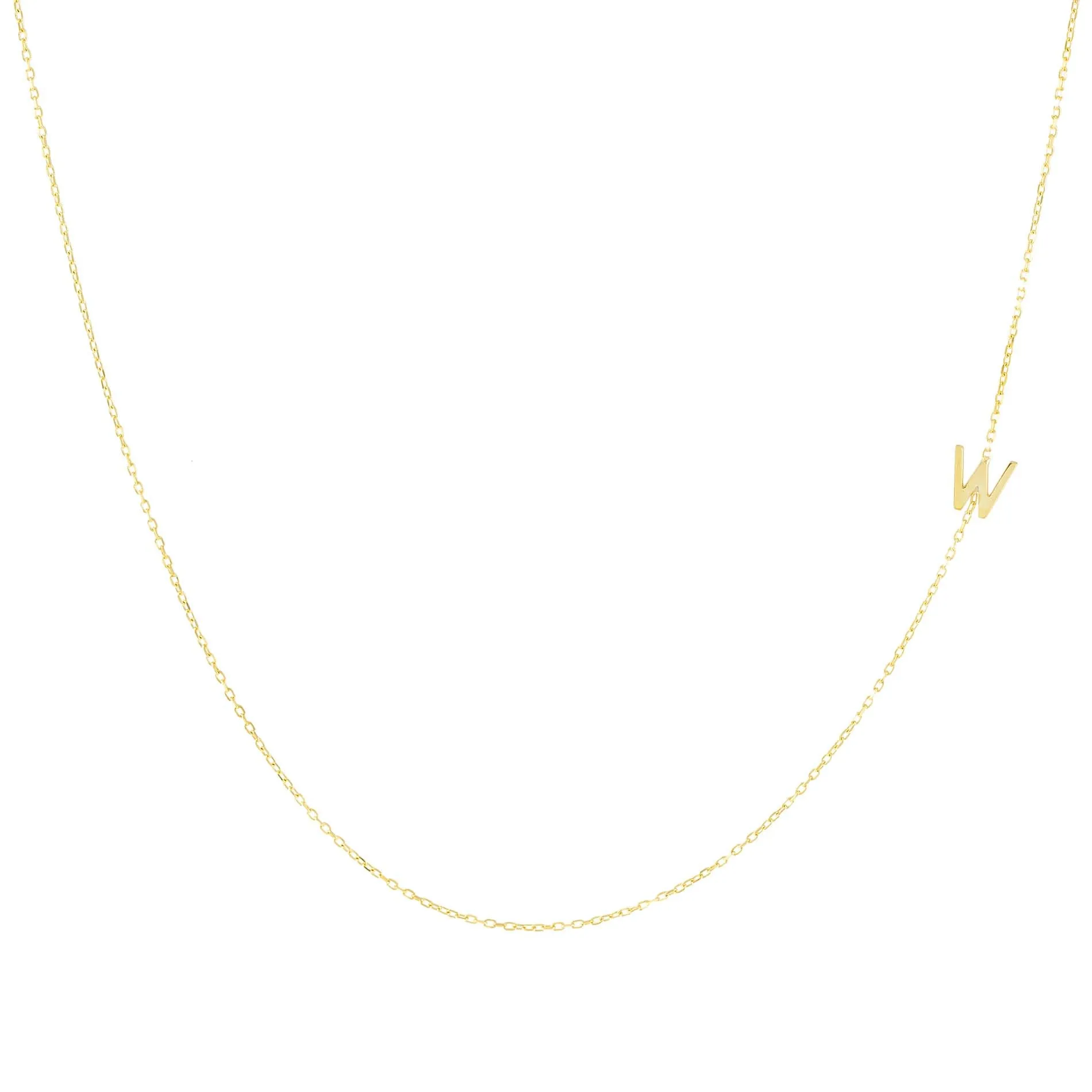 Solid Sideways Initial Necklace