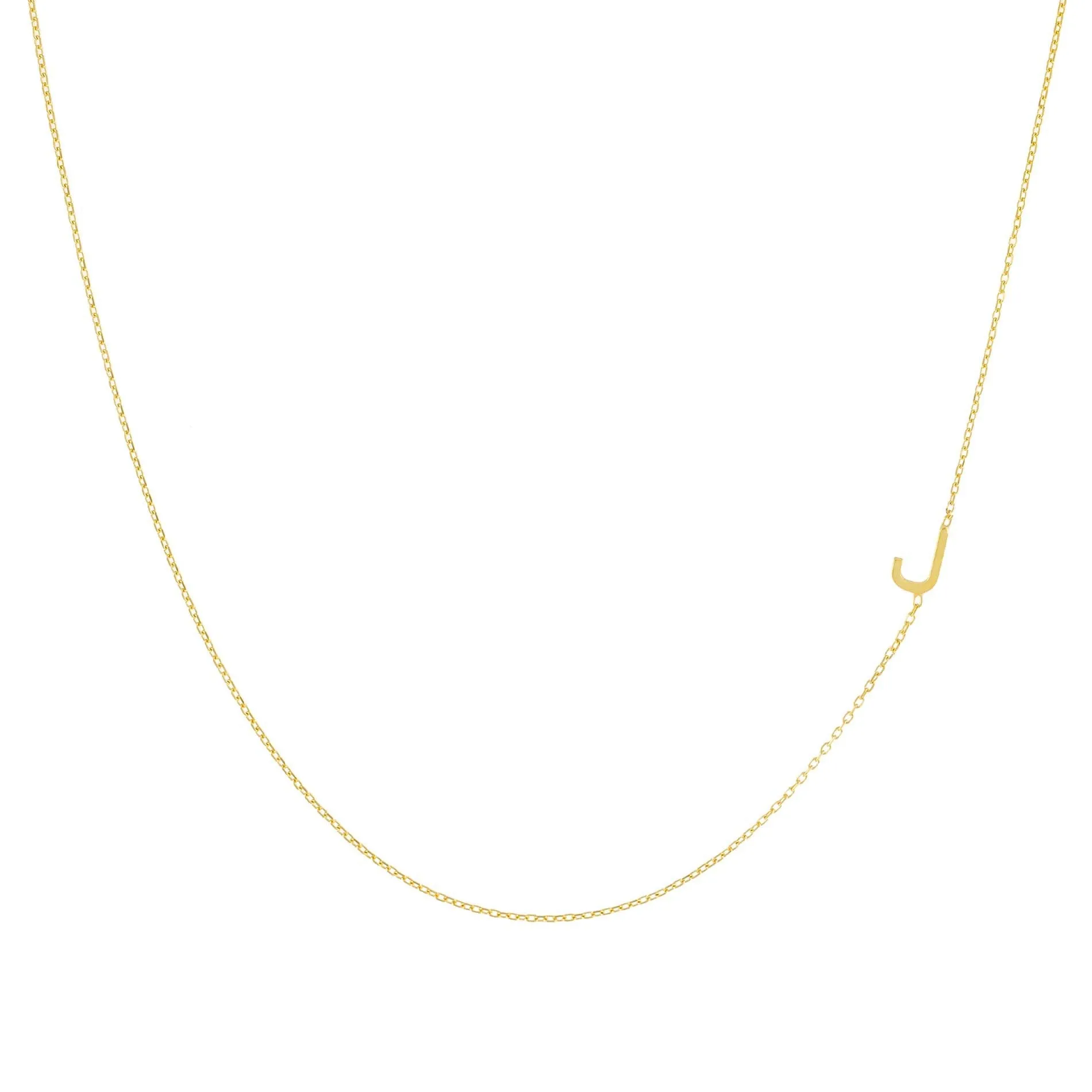 Solid Sideways Initial Necklace