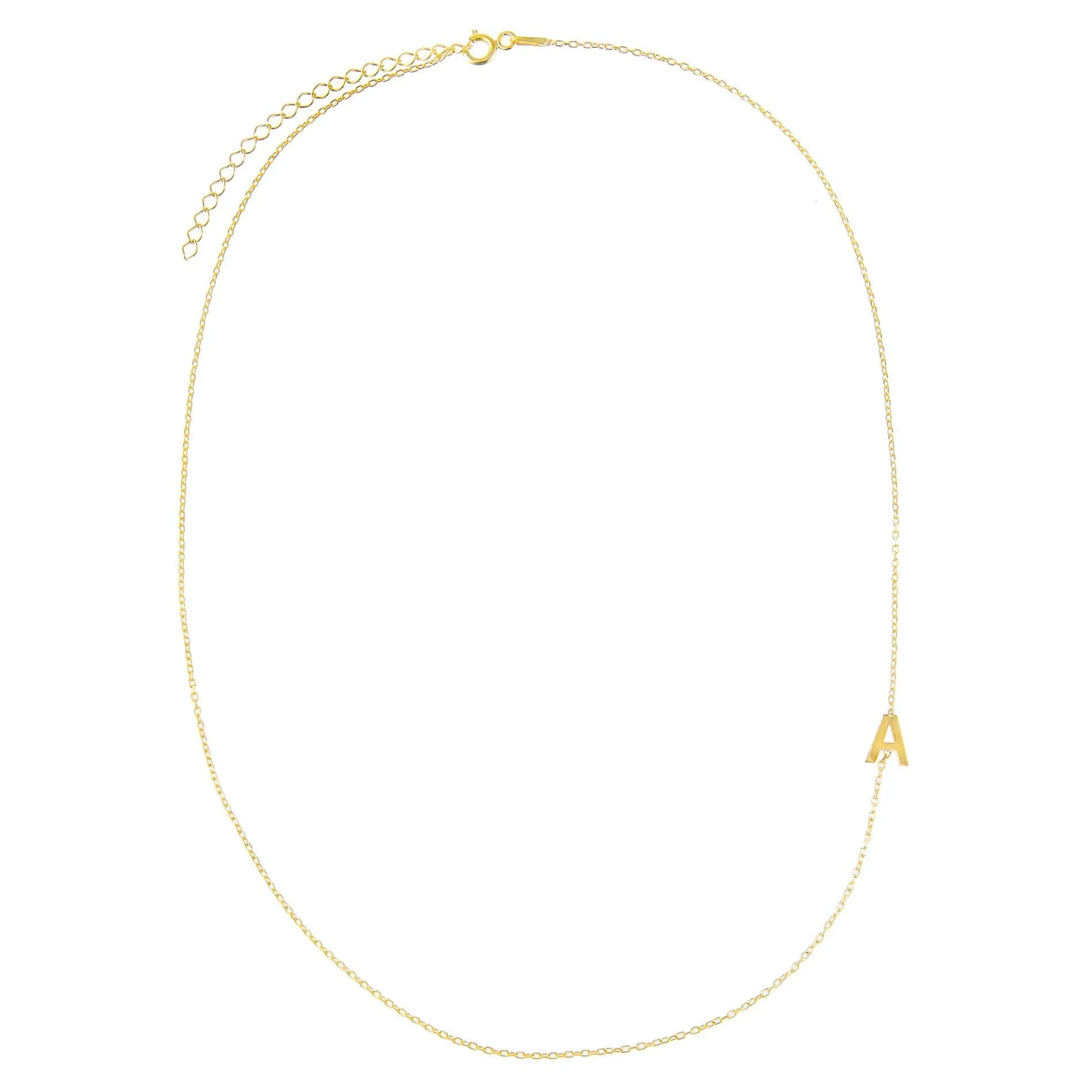 Solid Sideways Initial Necklace
