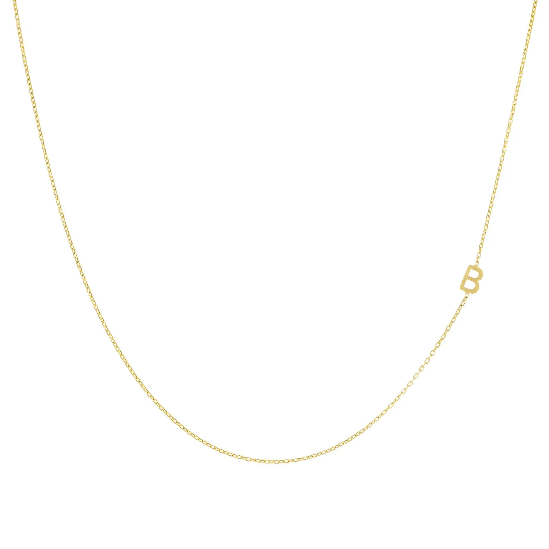 Solid Sideways Initial Necklace