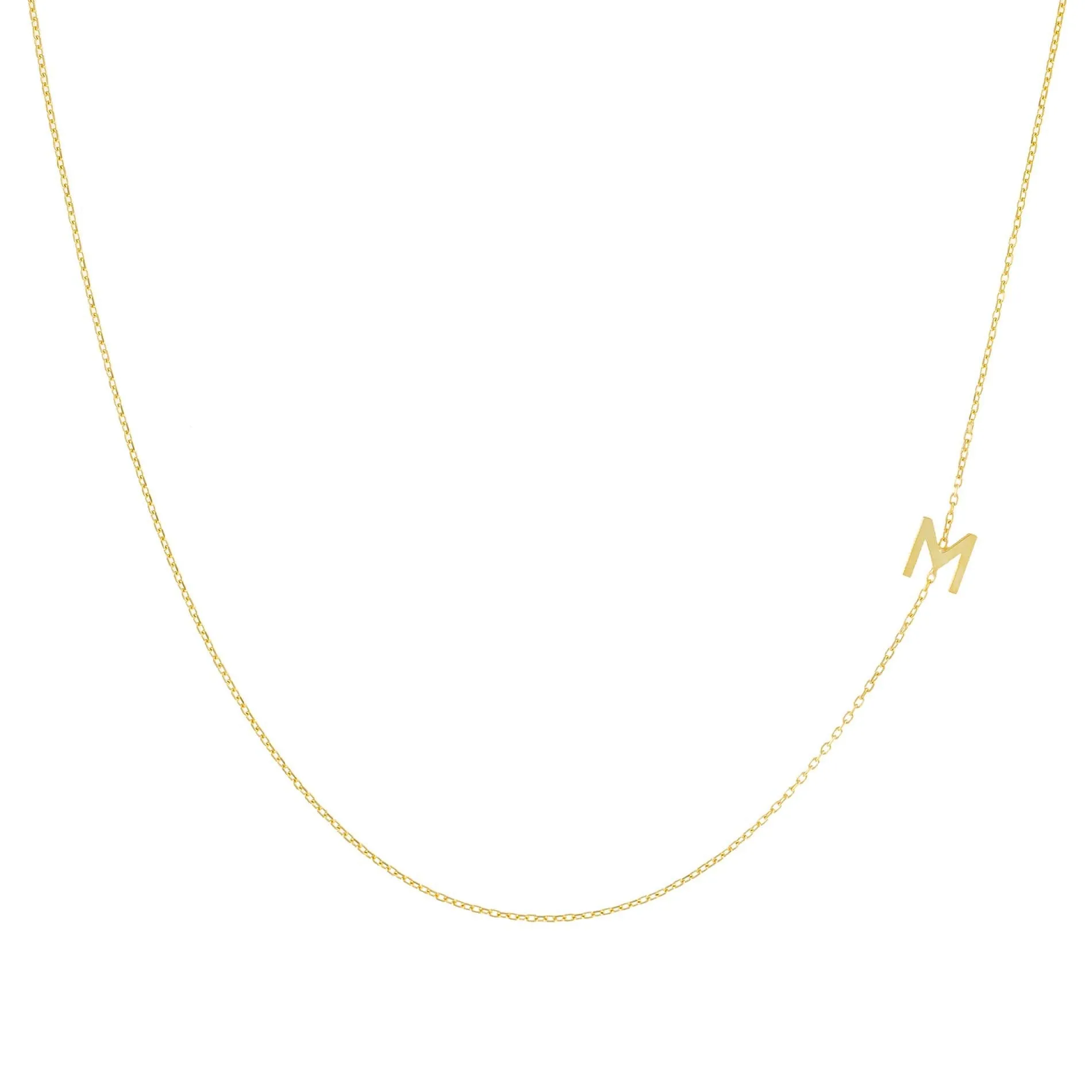 Solid Sideways Initial Necklace