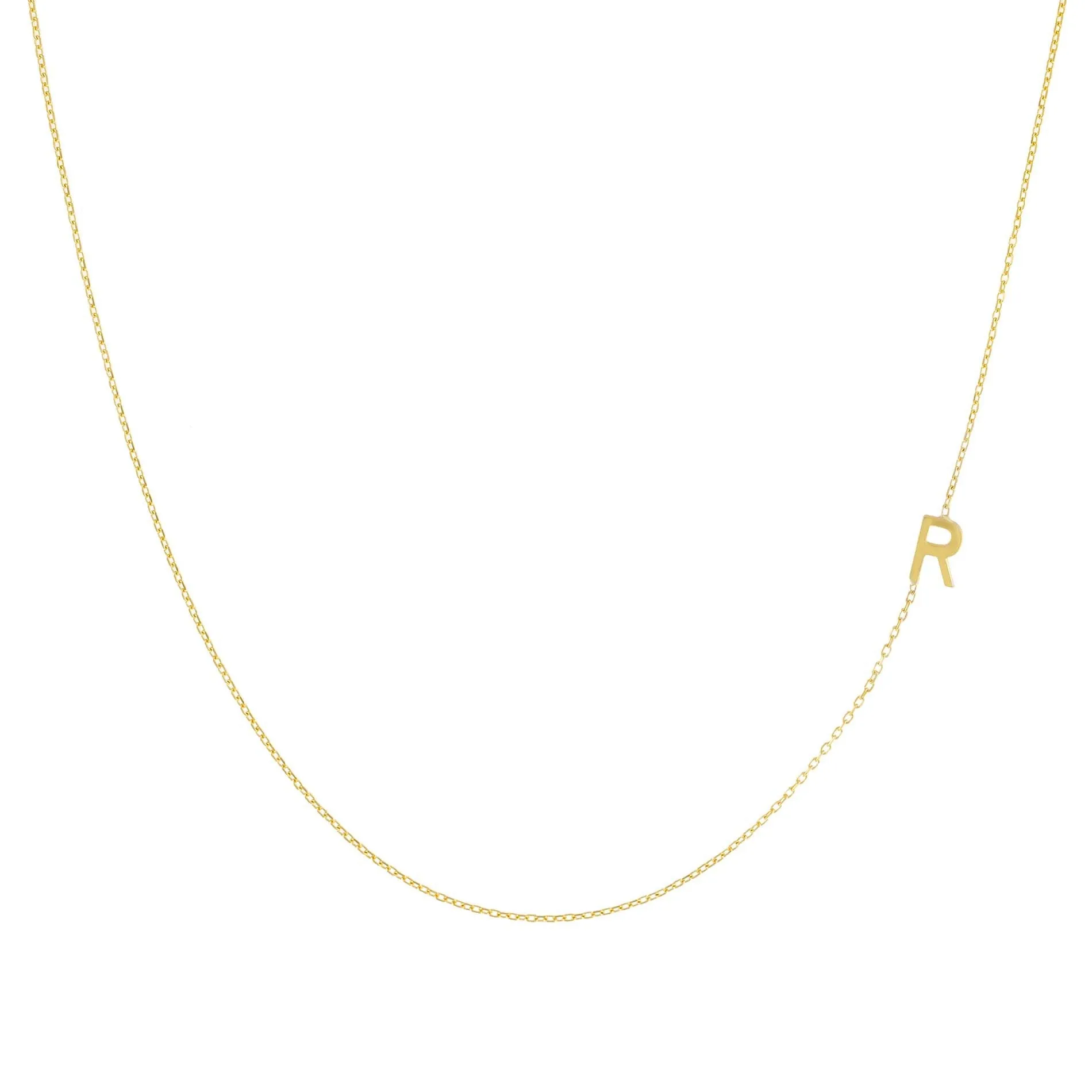 Solid Sideways Initial Necklace