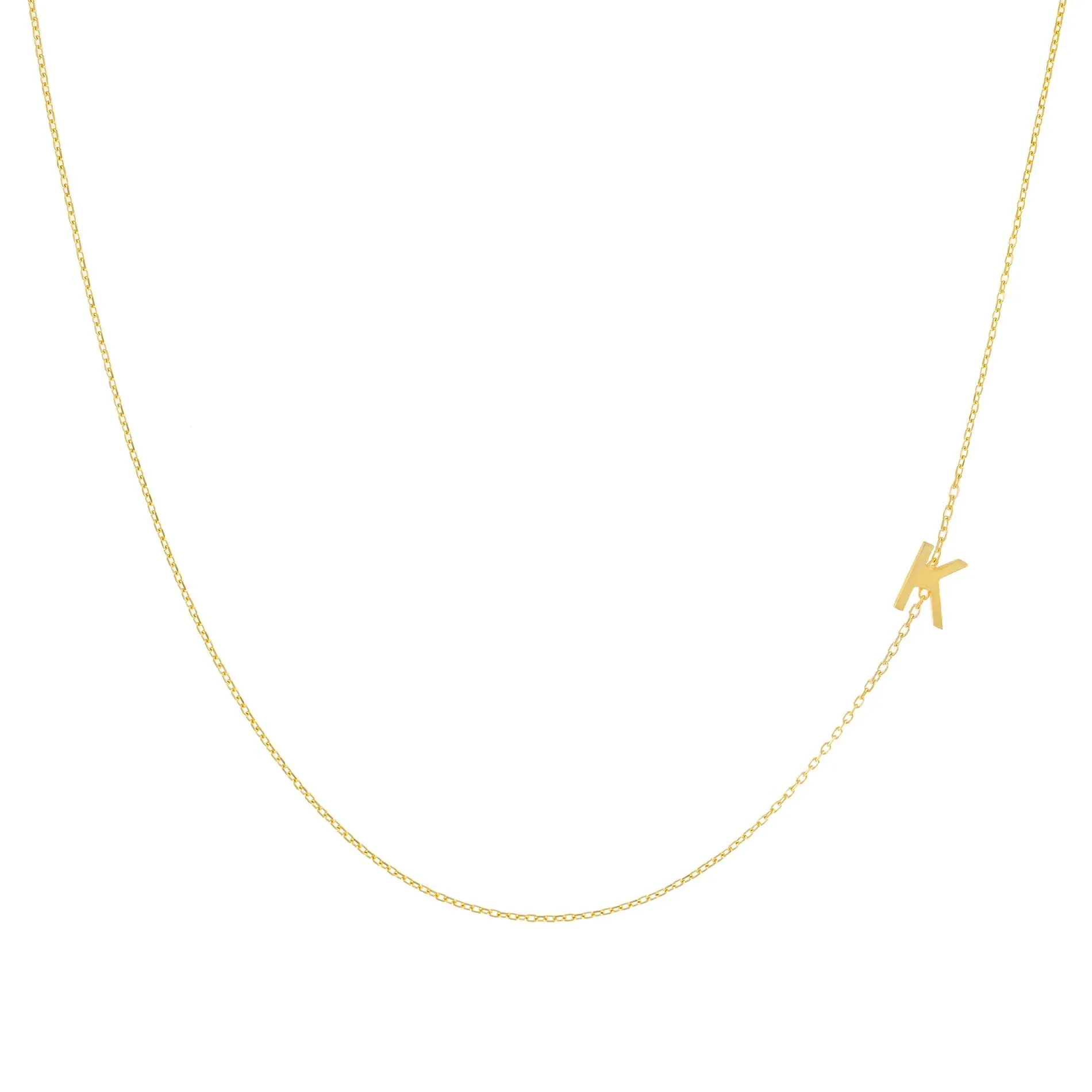 Solid Sideways Initial Necklace