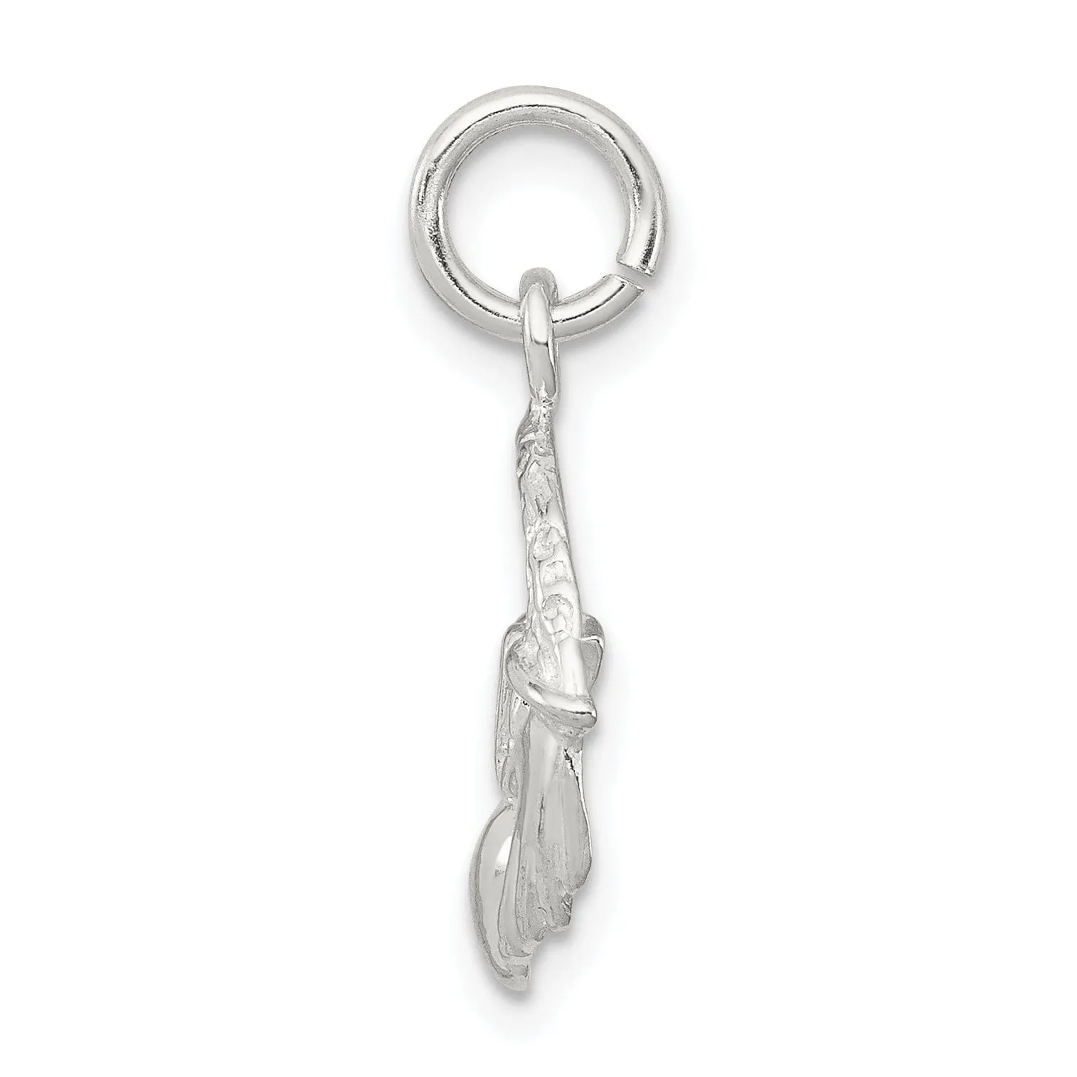 Solid Sterling Silver Polished Claddagh Charm