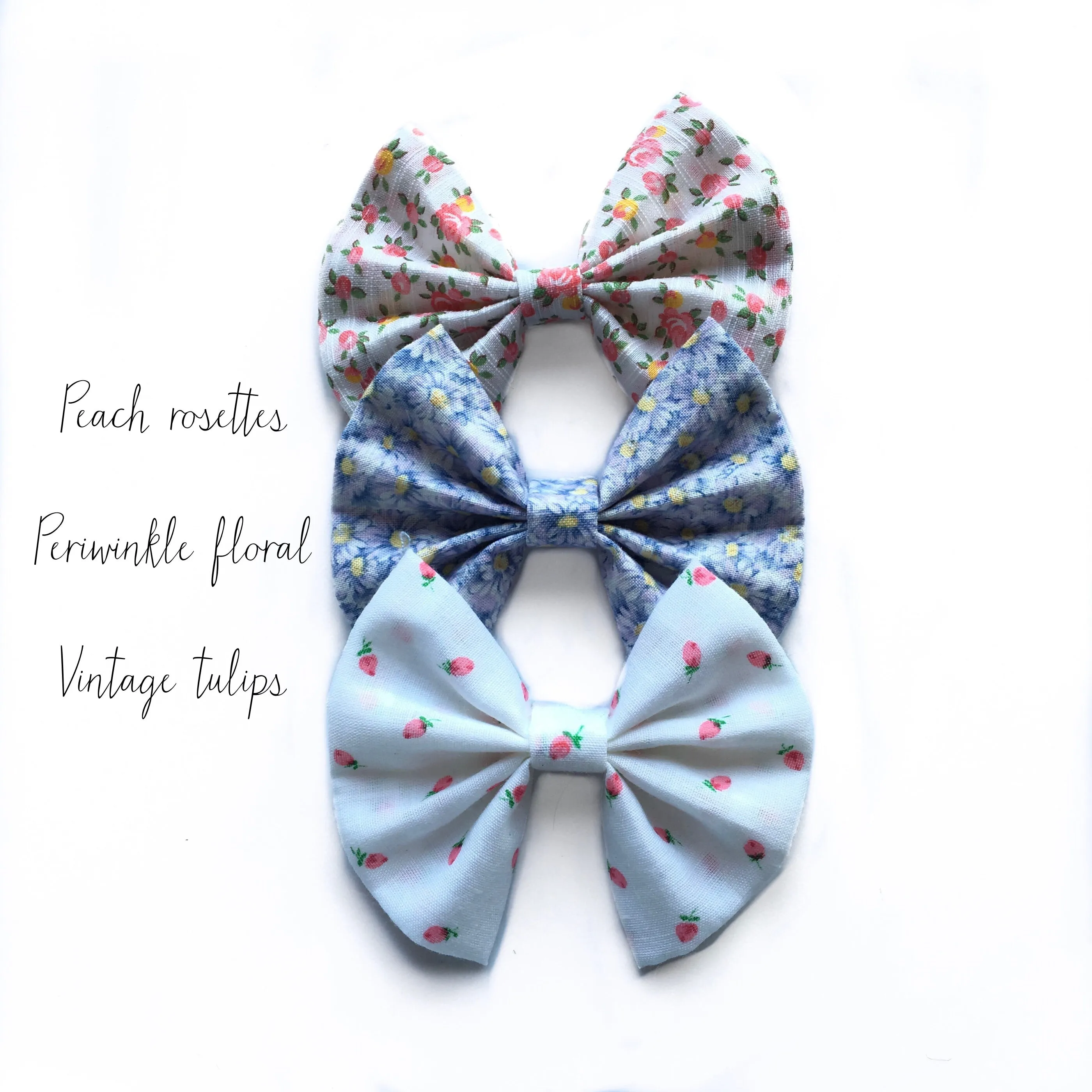 Spring floral fan bow