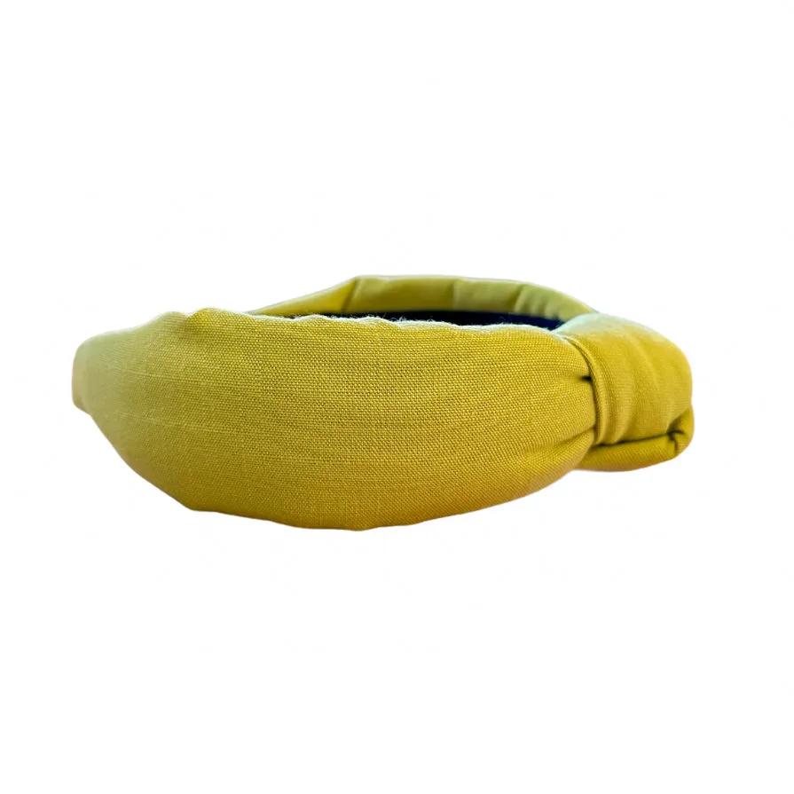 Spring/Summer Chartreuse Linen Knotted Headband