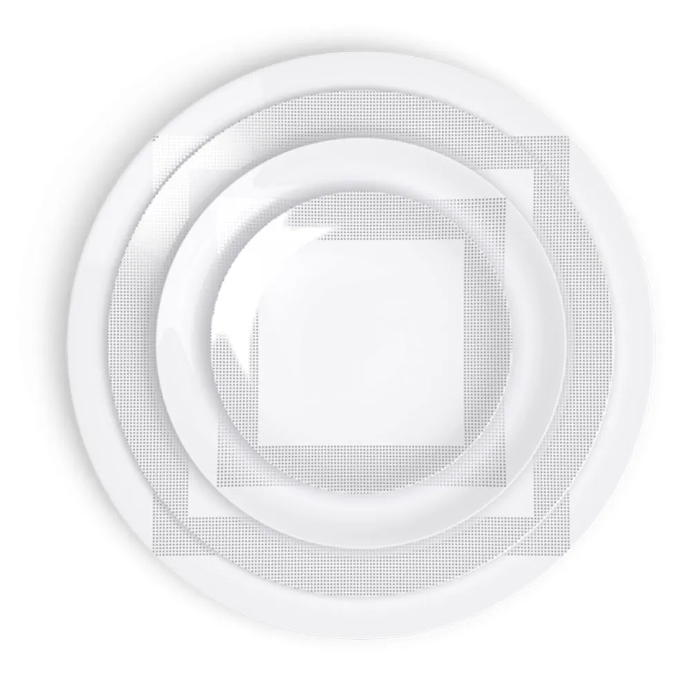 Square Platinum Dinner Plate